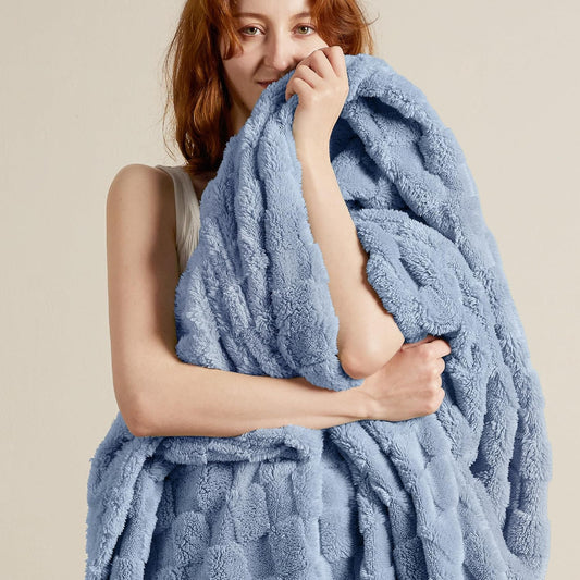 Bedsure GentleSoft King Size Blanket for Bed - Super Soft Cozy Blankets for Women Men Girls, Large Fuzzy Fleece Throw for Bedroom Decor, Ashley Blue,108x90 Inches