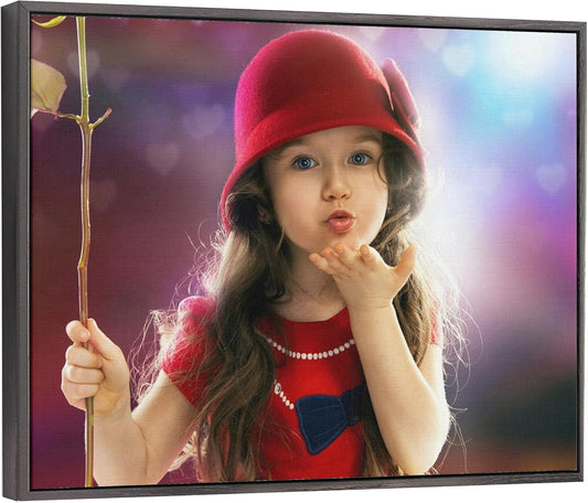 Personalized Custom Canvas Prints: Photo On Canvas (Black, 12x16) Transform Your Photos into Stunning Framed Wall Art Digitally Printed Photo To Canvas Ideal for Home Decor, Gifts Keepsakes.
