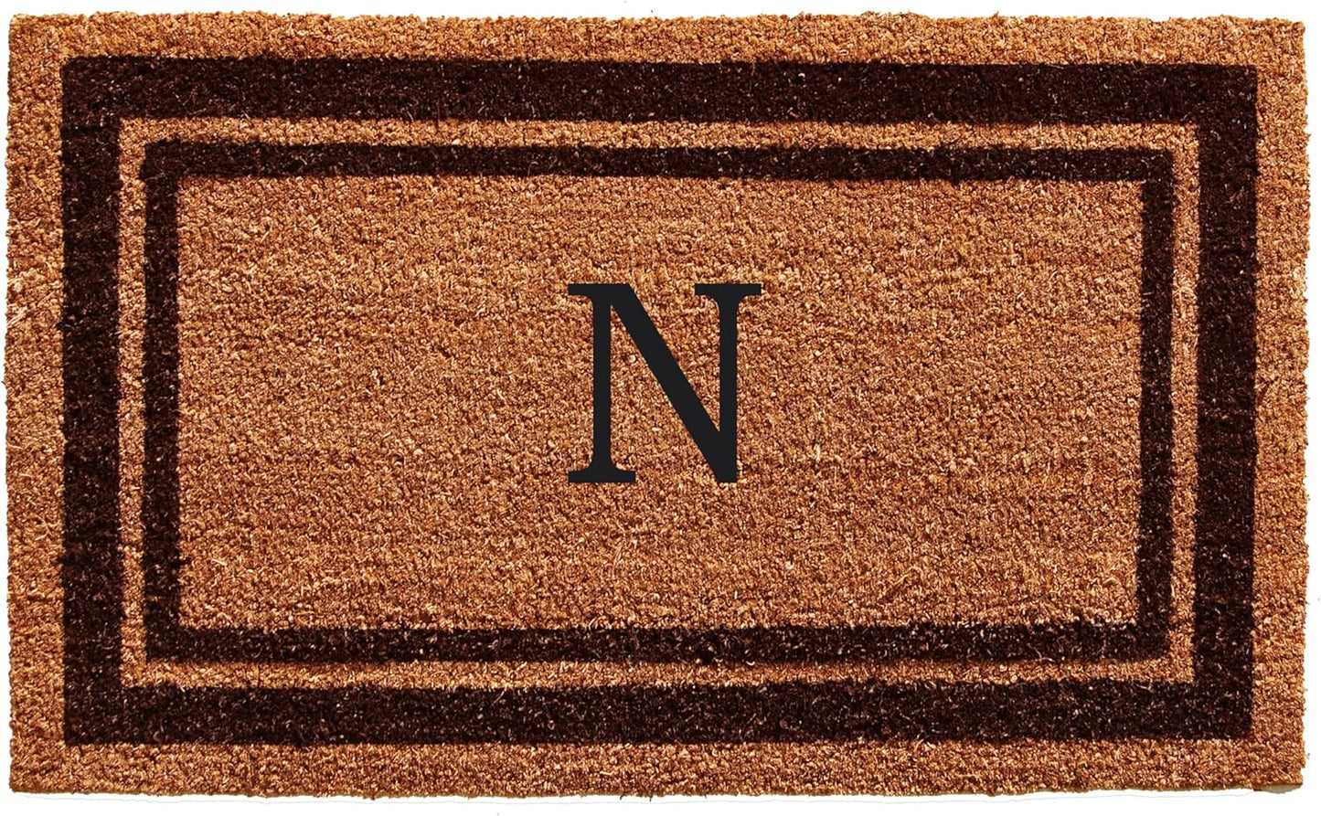 Calloway Mills 152982436N Brown Border 24" x 36" Monogram Doormat (Letter N)