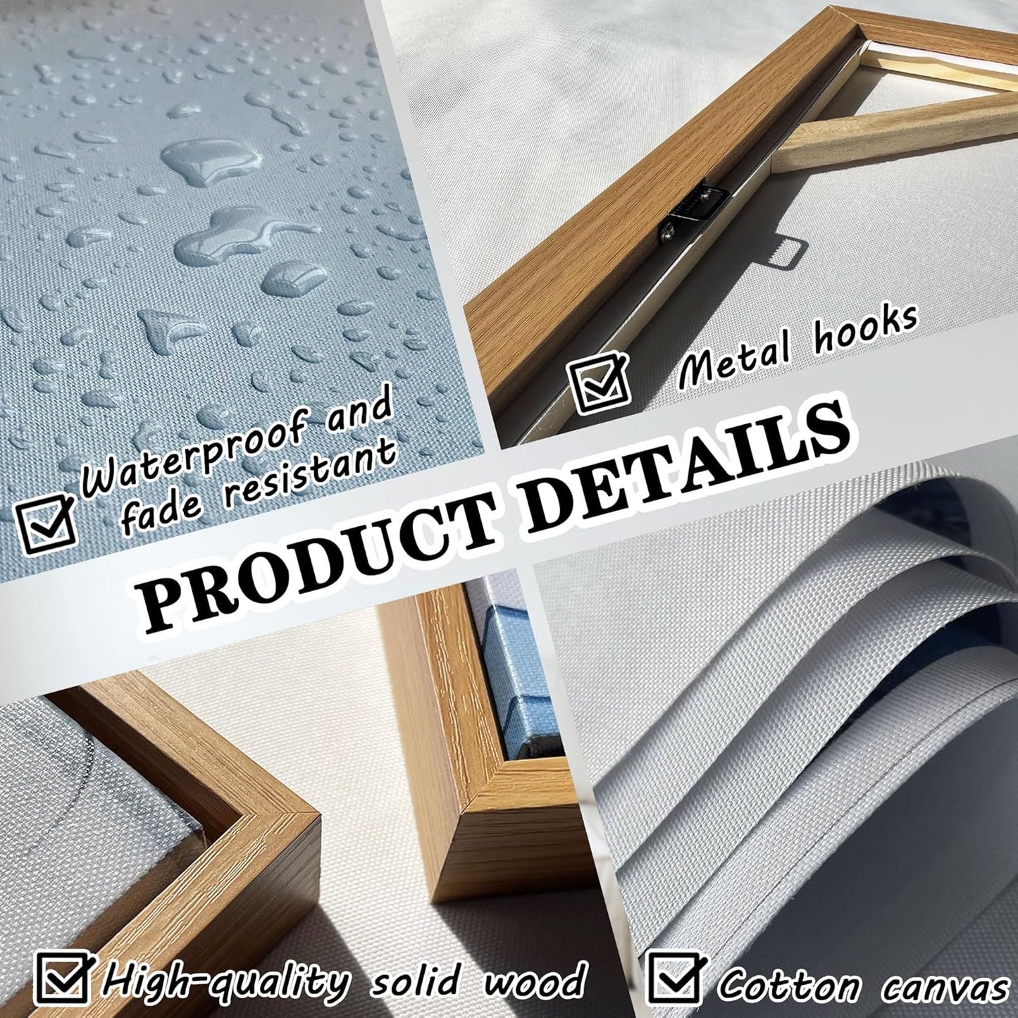 Mofutinpo Coastal Beach Wall Art,Large Purple Flower Landscape Canvas Wall Art for Living Room & Bedroom Decor, Framed Blue Beach Pictures & Paintings for Walls,Ocean Artwork for Home & Office 29x58IN