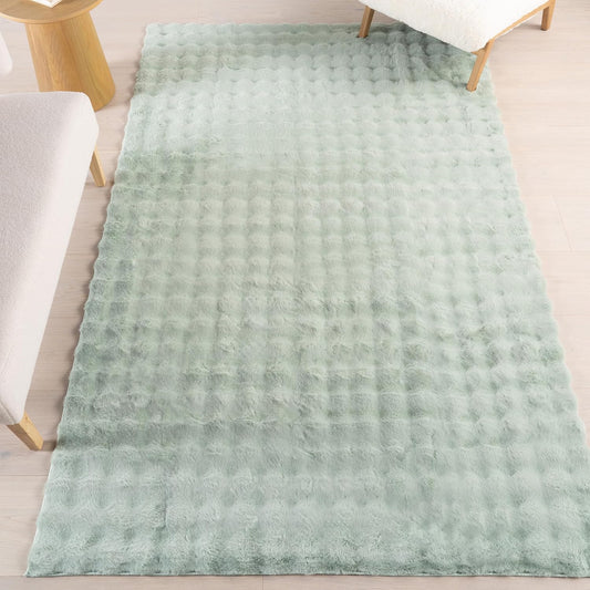 nuLOOM 5' x 8' Cozy Plush Area Rug, Machine Washable, Non-Slip, Soft Fluffy Shag Carpet for Living Room Bedroom Kids Room Nursery Home Decor, Jeni Green