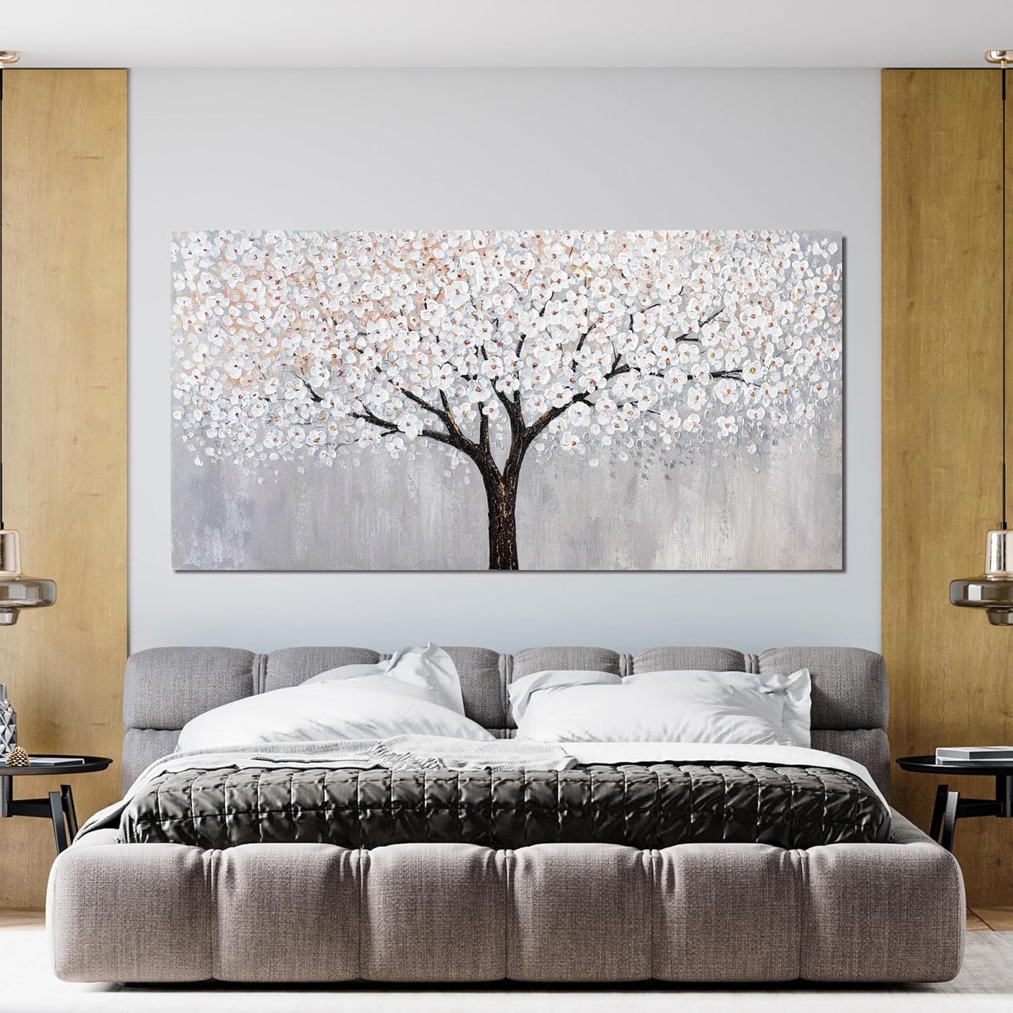 Canvas Wall Art Decor Artwork for Walls Black and White Wall Art Decor Tree of Life Wall Art for Living Room Vintage Tree Flower Wall Art Decorations Prints for Room Home Office Wall Decor 24"X48"