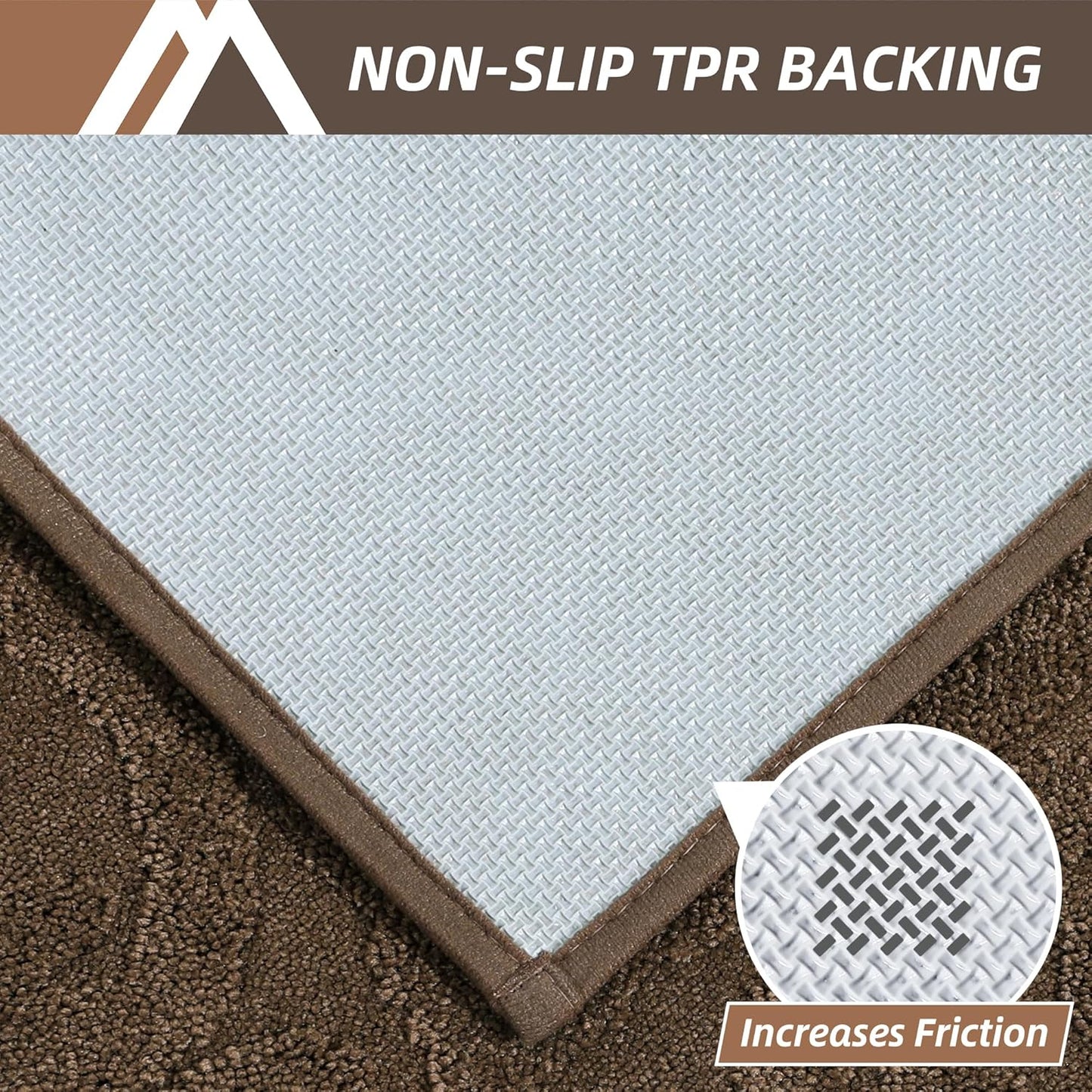 COSY HOMEER-Door-Mat-Non-Slip-Entryway-Rug 36”x60” Absorbent Welcome Mats Washable Dirt Trapper Door Mat Entrance Floor Mats for Front Back Doormats and Wet Shoes,Brown