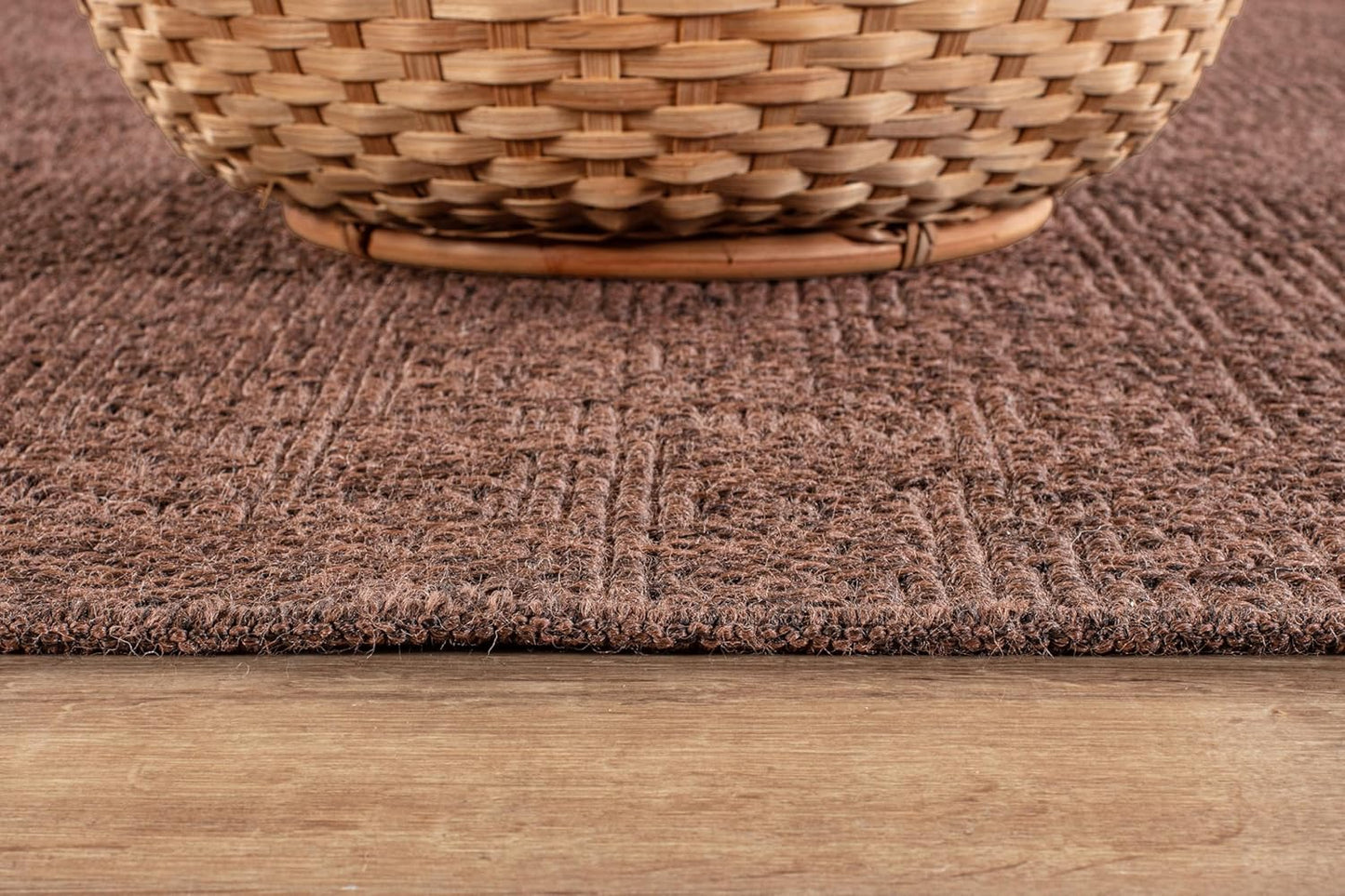CAMILSON Easy Jute Rug 2x3, Indoor Outdoor Brown Color Fiber Area Rugs for Living Room and Kitchen Rug, Solid Boho Woven Design, Easy-Cleaning, Washable Outside Carpet Alfombras (2 x 3)