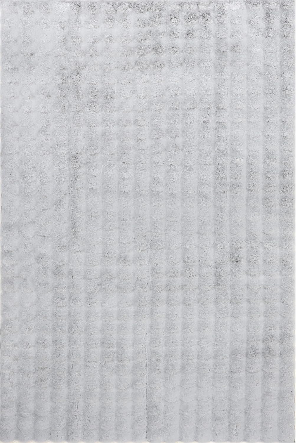 nuLOOM Jeni Solid Faux Rabbit Machine Washable Accent Rug, 3x5, Silver