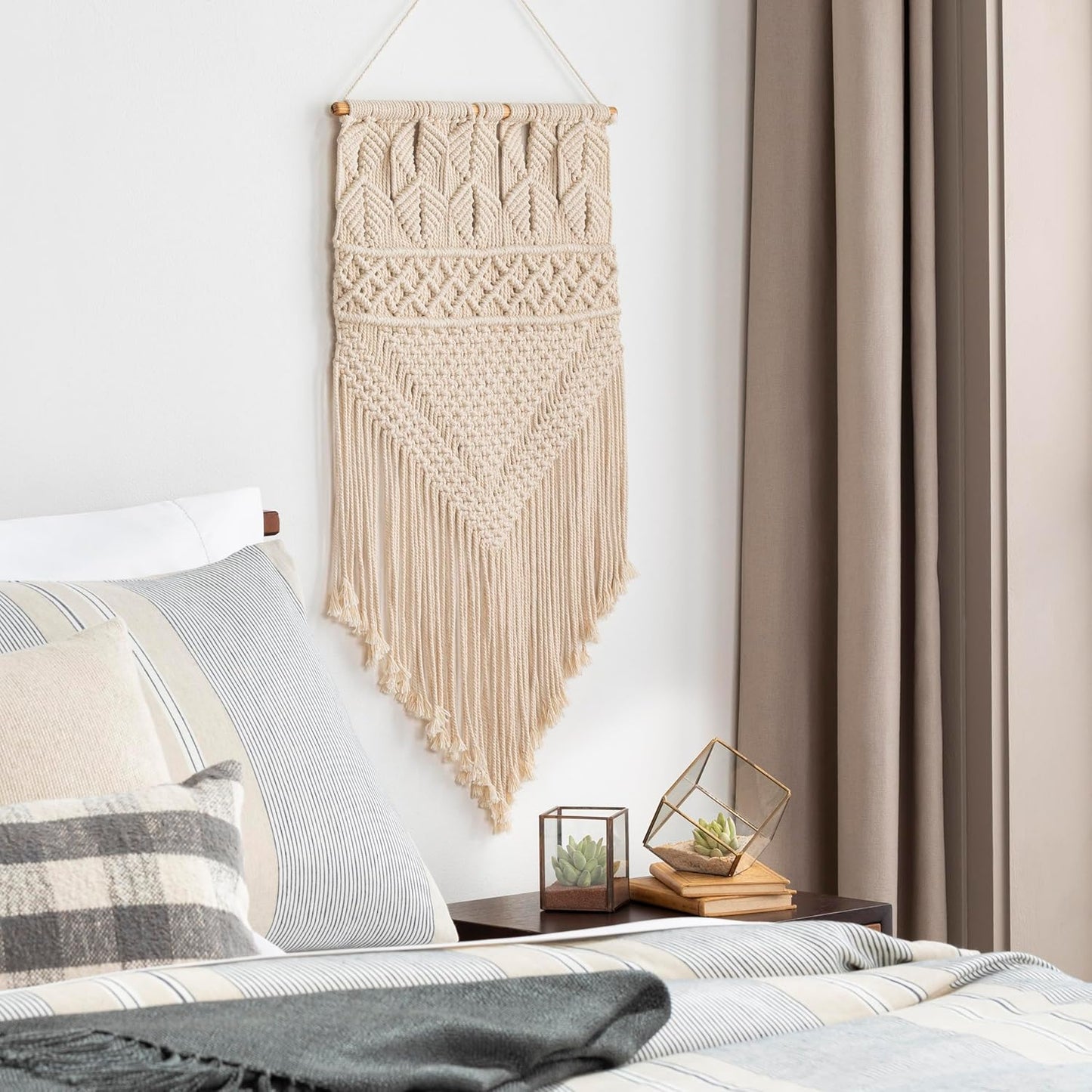 Mark&Day Wall Hanging, Tumeltsham Bohemian/Global Farmhouse Cream Tapestry Wall Hanging for Living Room, Bedroom, Office or Kitchen (31"H x 15"W)