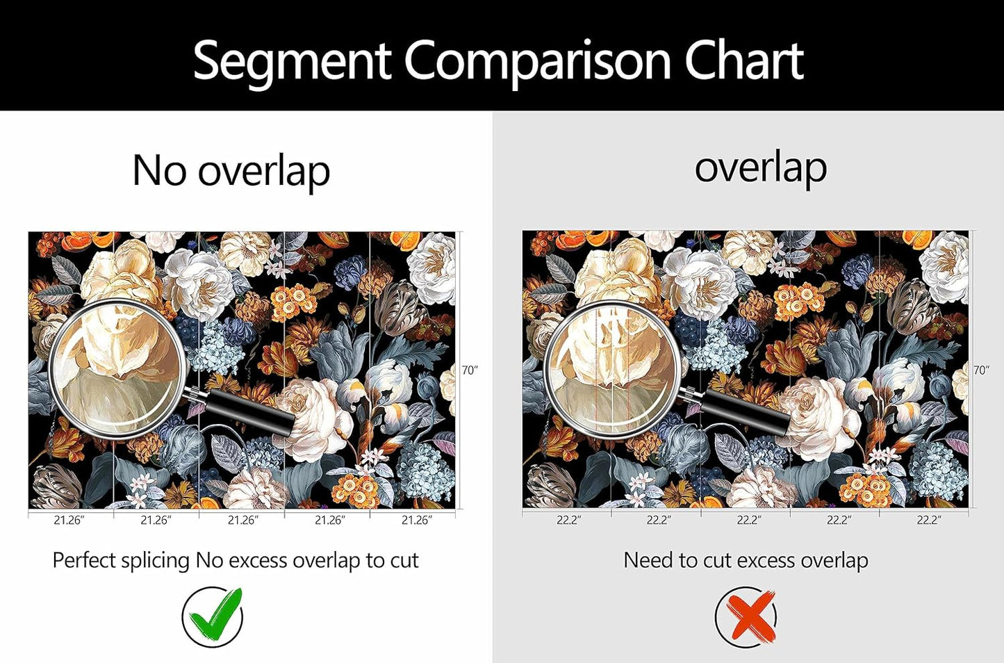 WFBHUA-Black and Gold Floral Wallpaper for Bedroom Vintage Blue Peony Flower Wall Mural (Not Peel and Stick)