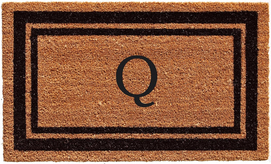 Calloway Mills 152963672Q Black Border 36" x 72" Monogram Doormat Letter (Q)
