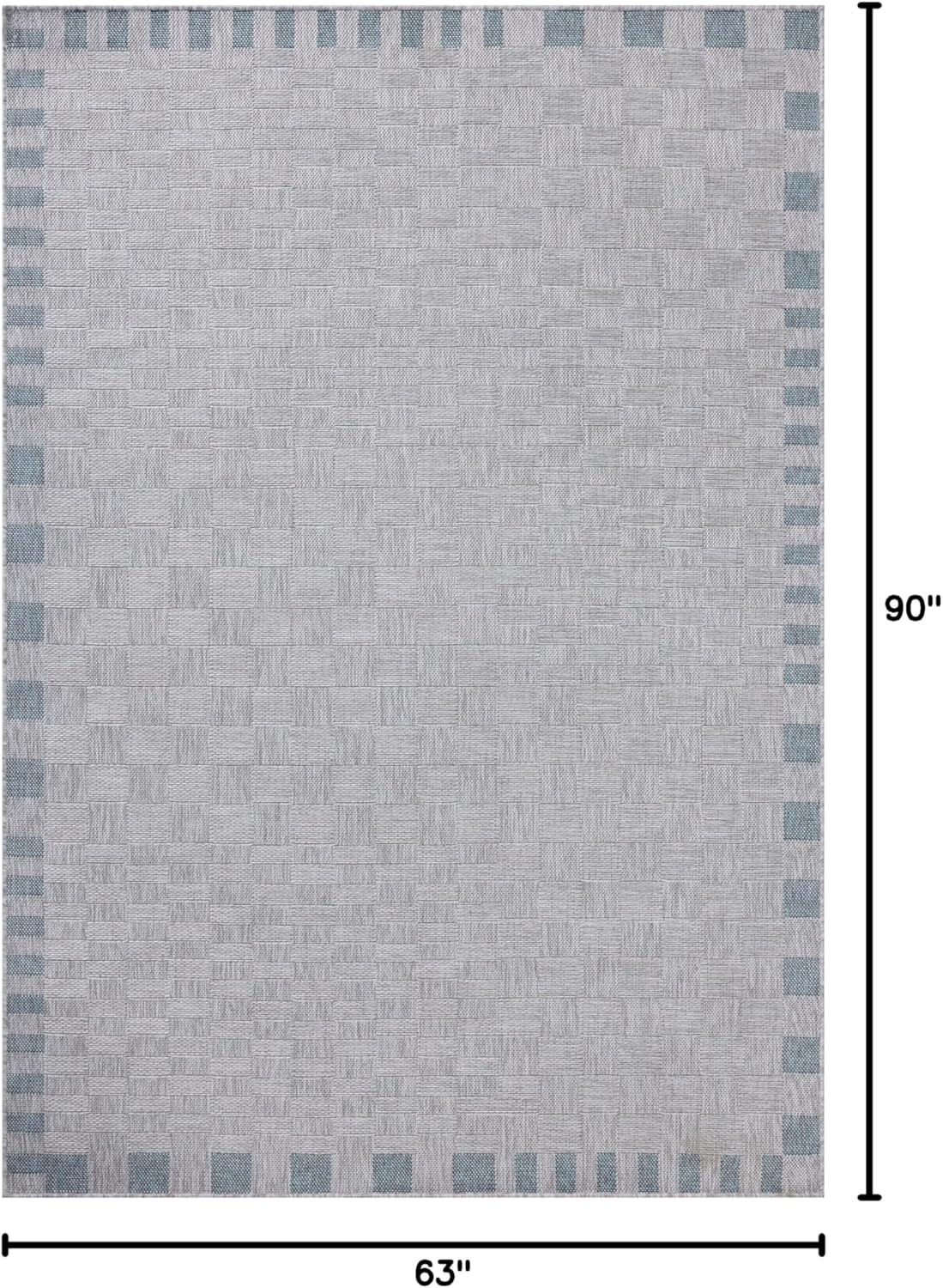 Loloi Amber Lewis Topanga Collection TOP-07 Silver/Blue 5'-3" x 7'-6" Indoor/Outdoor Area Rug