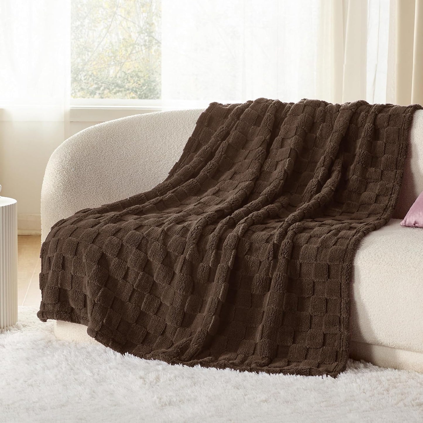 Bedsure GentleSoft Dark Brown Throw Blanket for Couch - Super Soft Cozy Blankets Gifts for Women Men Girls, Cute Small Fleece Throws for Bedroom Home Decor, 50x70 Inches