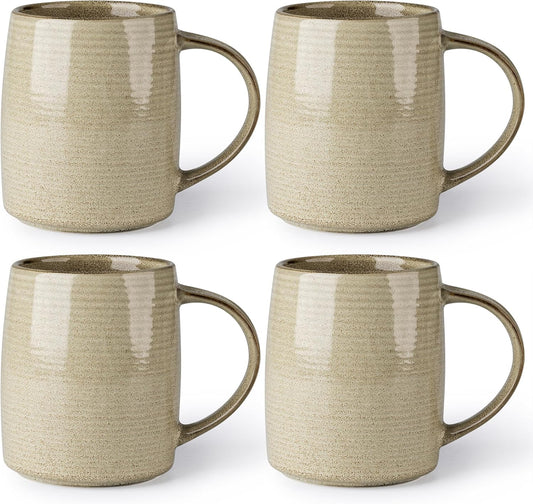 GBHOME Large Coffee Mugs Set of 4, 18oz Handmade Ceramic Coffee Mugs Set with Gradient color for Latte/Tea/Beer/Hot Cocoa, Dishwasher & Microwave Safe, Cappuccino