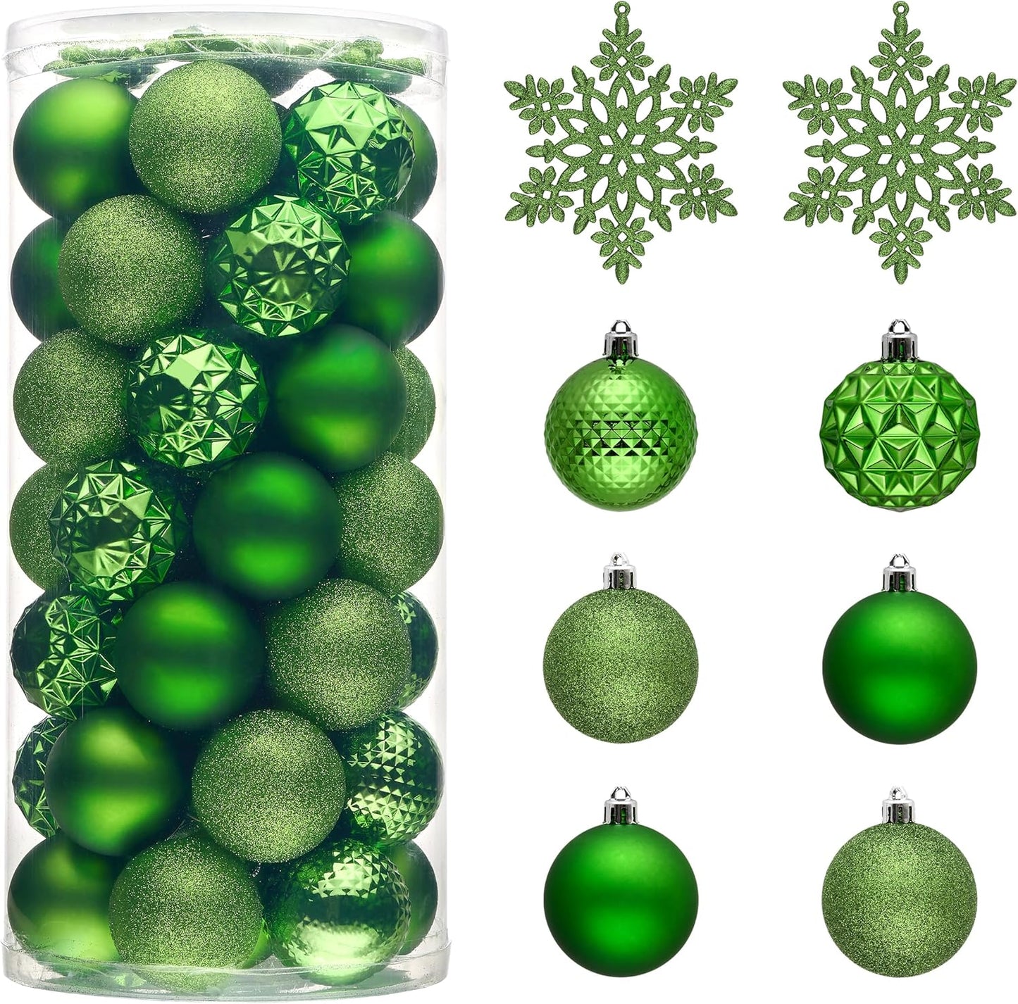 Valery Madelyn Christmas Tree Decorations Ornament Set for Fall Halloween, 50ct 2 Inches Lime Green Shatterproof Christmas Ball Ornaments Hanging Xmas Holiday Party Decor