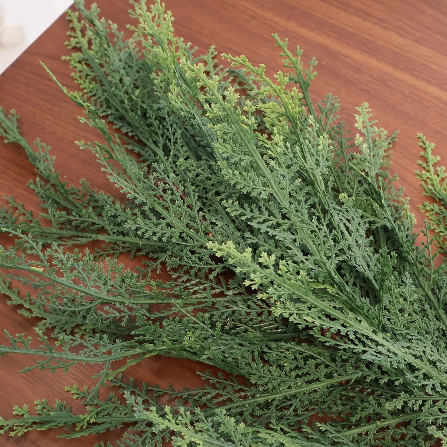 2PCS 9FT Christmas Cedar Garland Full Real Touch Artificial Green Faux Cypress Realistic Pine Garland for Mantle Fireplace Table Home Decoraiton