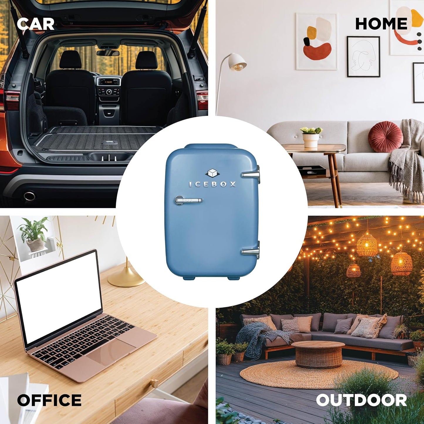 IBMF4SLT Fridge for Bedroom, Skincare, Portable Cooler & Warmer for Makeup, for Office & Home Refrigerator, Mini (4 L / 6-Can), Slate Blue