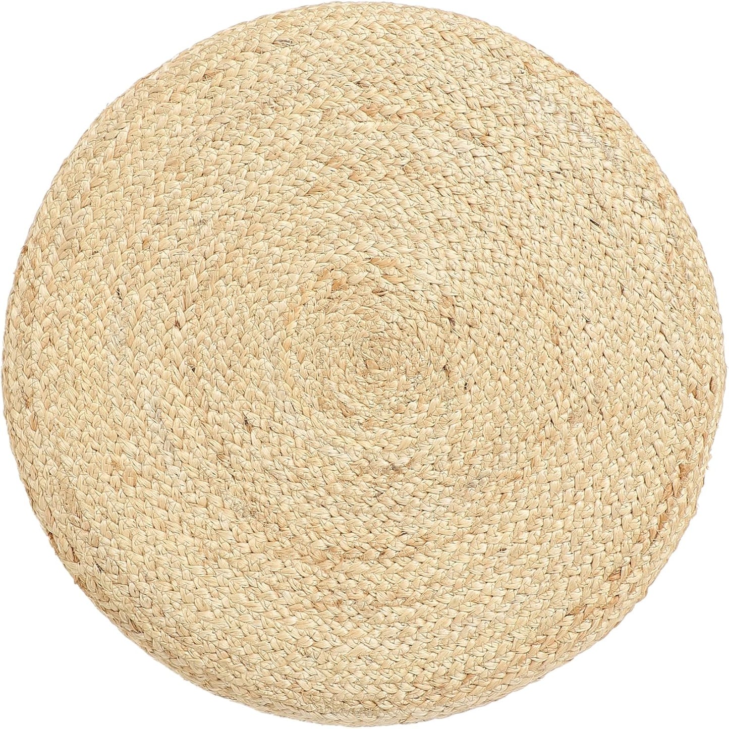 REDEARTH · Cylindrical Pouf Foot Stool Ottoman - Jute Braided Pouffe Poof Accent Sitting Footrest for Living Room, Bedroom, Nursery, Patio, Lounge & Other Rooms (Natural Gray, 18"x18"x14")