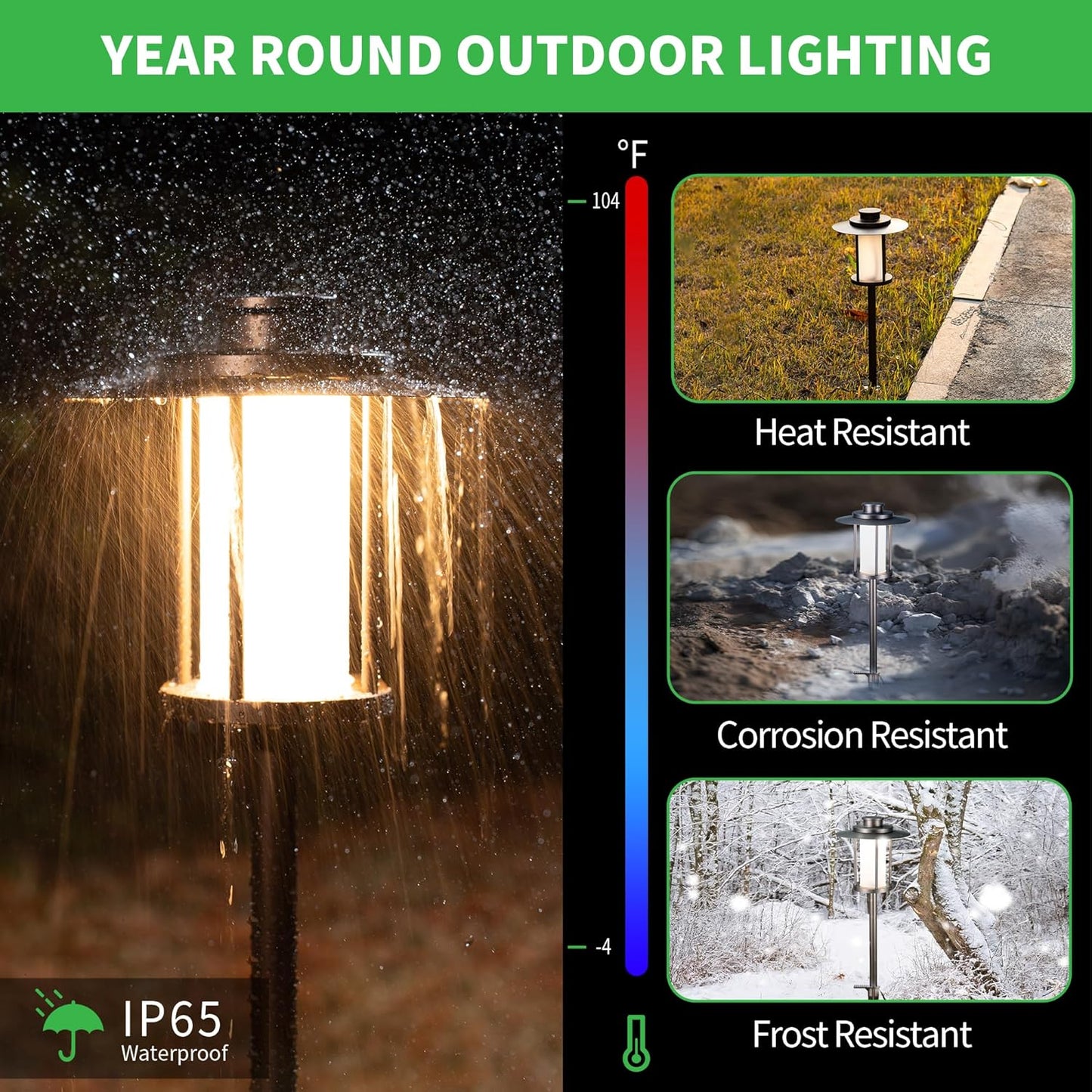 Outdoor Low Voltage Pathway Light, 12V Warm & Cool White Switchable Path Lights LED, IP65 Waterproof Landscaping Pathlight, Walk Side Lighting 5W ORB Aluminum for Backyard Lawn (6 Pack)