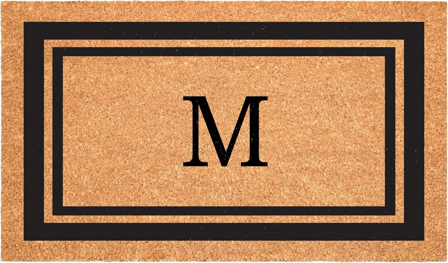 Calloway Mills 152961830M Black Border 18" x 30" Monogram Doormat, (Letter M)