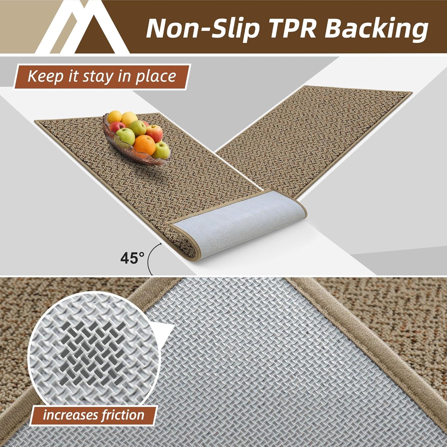 COSY HOMEER-Door-Mat 20" x 32" Non Slip Absorbent Entryway Rugs Dirt Trapper Doormats Washable Entrance Mats Low Pile Welcome Floor Mat for Front Back Door and Entry Mats,Taupe