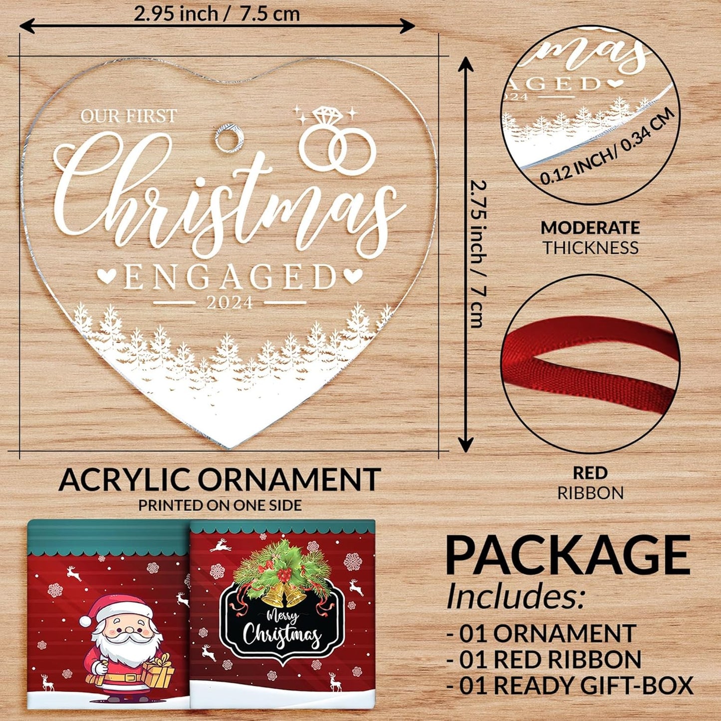 Our First Christmas in Our New Apartment 2025 Xmas Ceramic Ornament - Apartment Decor House Warming Gifts 1st Apartment Christmas Ornament (Engaged Ornament 3)