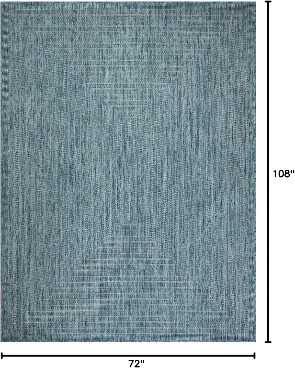 Adiva Rugs Outdoor Indoor Area Rug, Weather Resistant, Easy to Clean, Stain Resistant Floor Mat for Dining Room, Backyard, Deck, Patio (Aqua Weiss, 6' x 9')