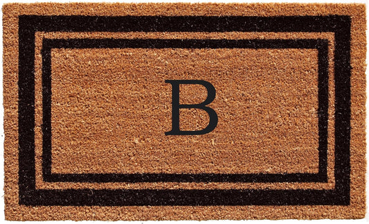 Calloway Mills 152963672B Black Border 36" x 72" Monogram Doormat Letter (B)