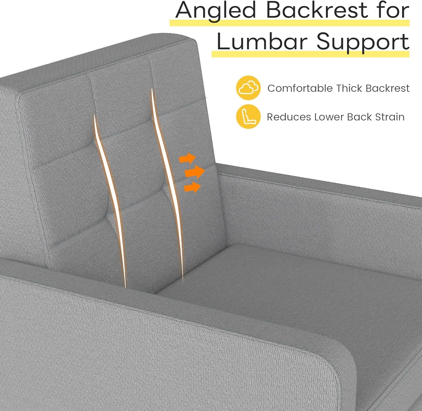 Kromax Mid-Century Modern Accent Chair for Living Room, 496 Lb. Weight Capacity, Dual Armrests, Comfy Extra Large Seat, Timeless Style Perfect for Reading & Relaxing, Light Grey