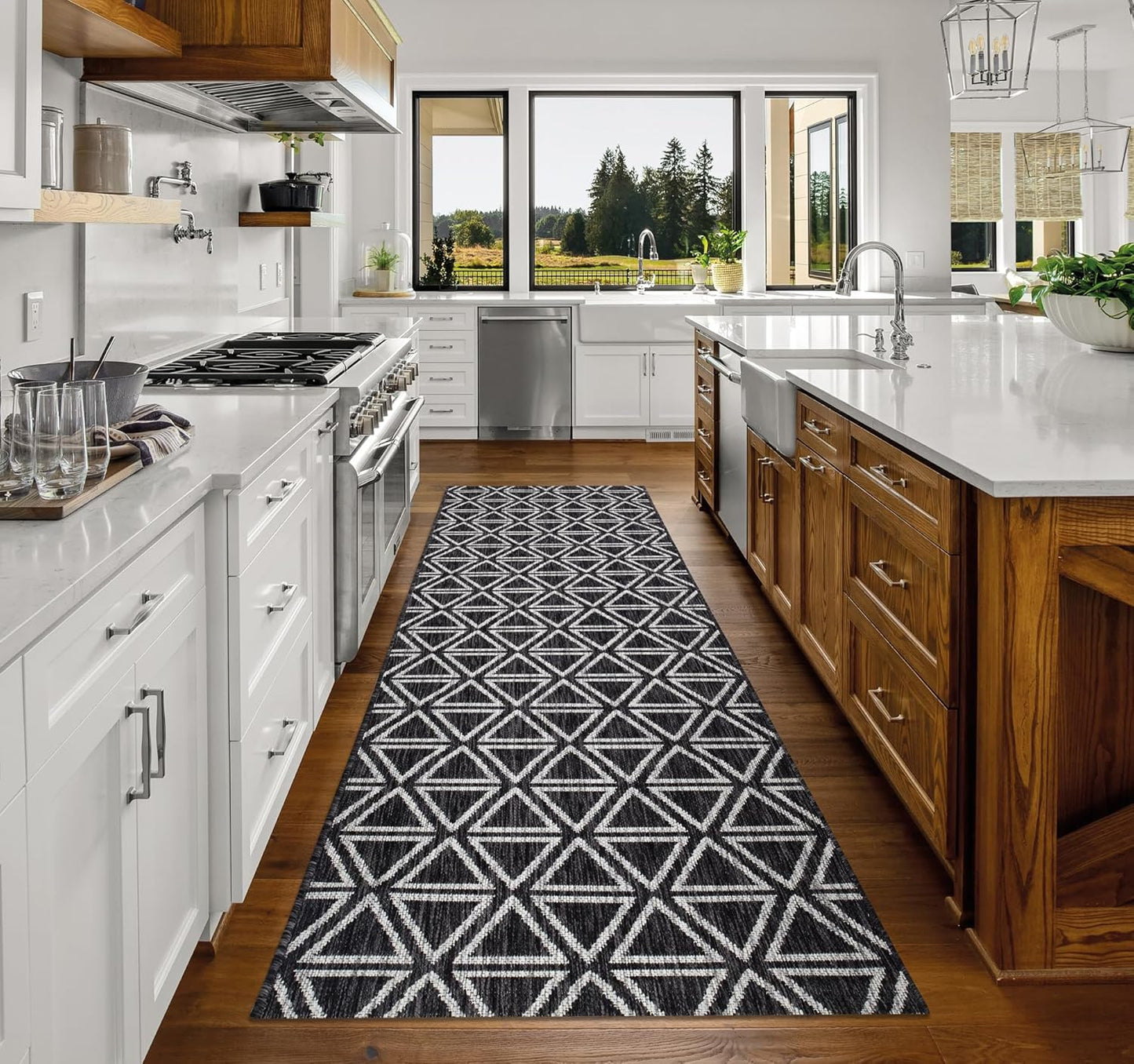 Keen Home Design Outdoor Runner Rug - 2x10 Washable Indoor/Outdoor Rug for Patio, Balcony, Kitchen, Garden, Beach, Deck and Porch. Size: 2'2" x 9'11"