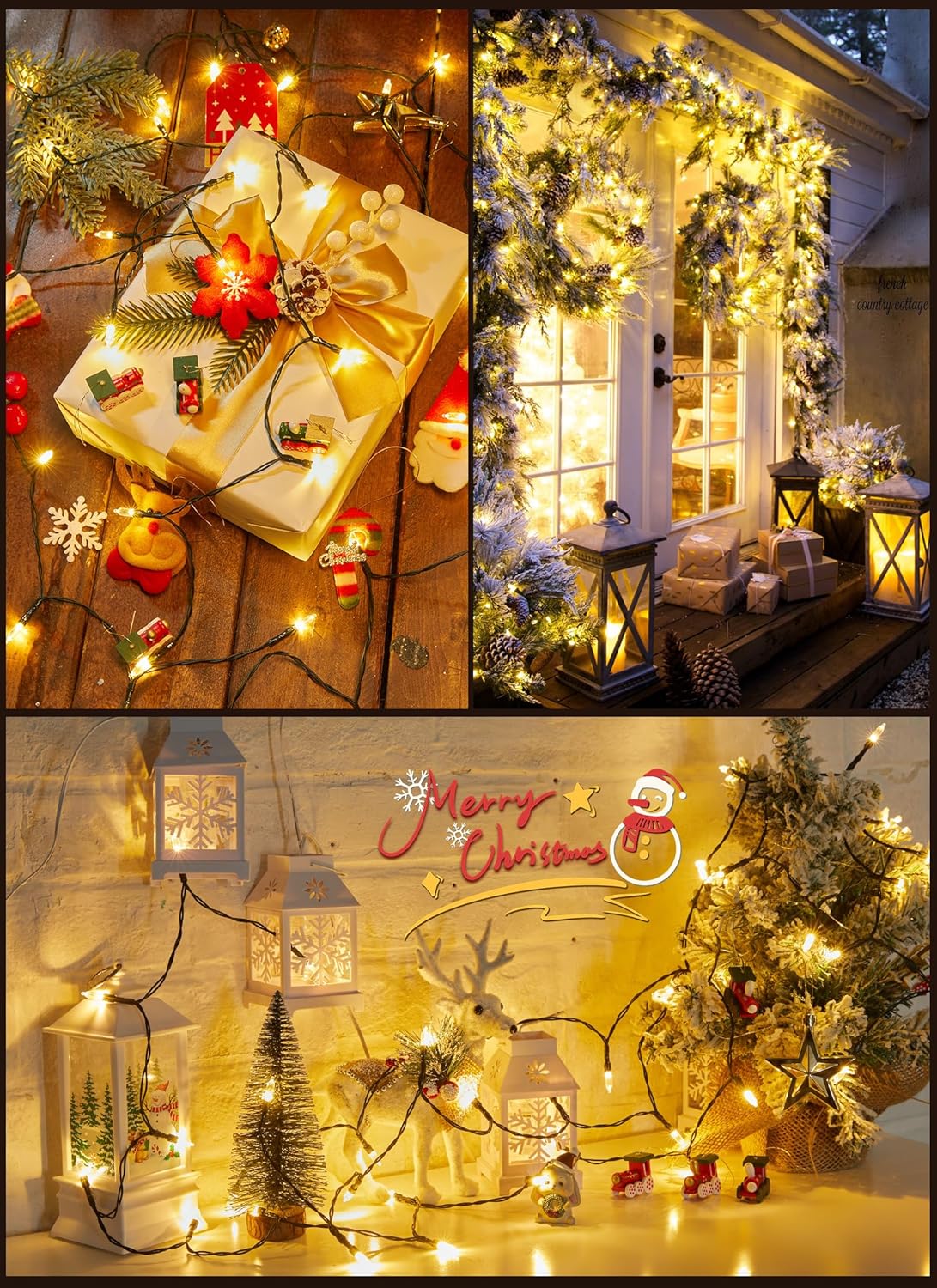 Battery Operated Christmas String Lights, 8ft 20 LED Mini Lights with Timer, Christmas Tree Lights for Indoor Outdoor Bedroom Wedding Party Holiday Xmas Decoration，Warm White（4 Pack）