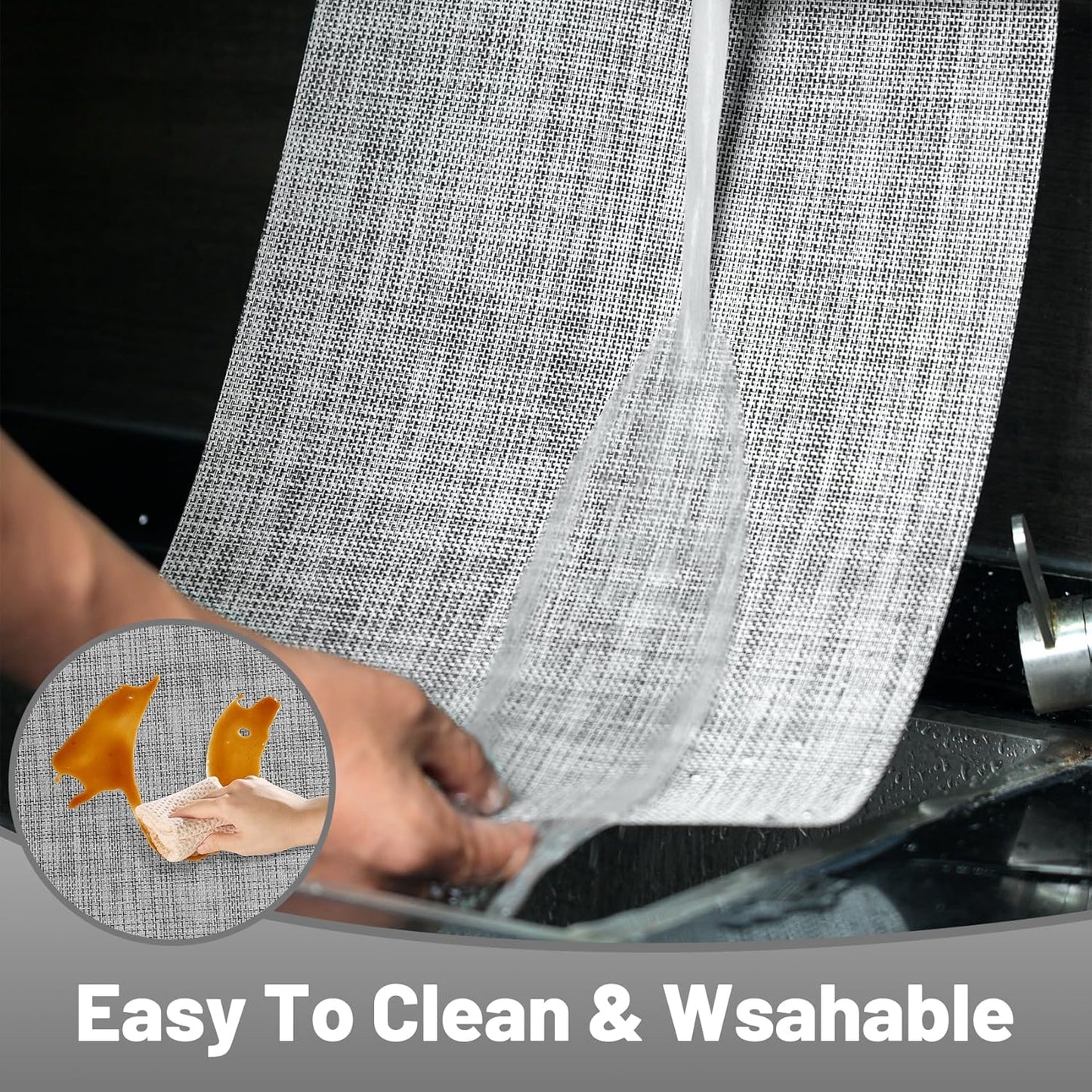 Placemats Set of 12，Non-Slip PVC Weave Table Placemats Easy to Clean，Heat Resistant Place Mats for Kitchen Dining Table Decoration Indoor Outdoor，Gray