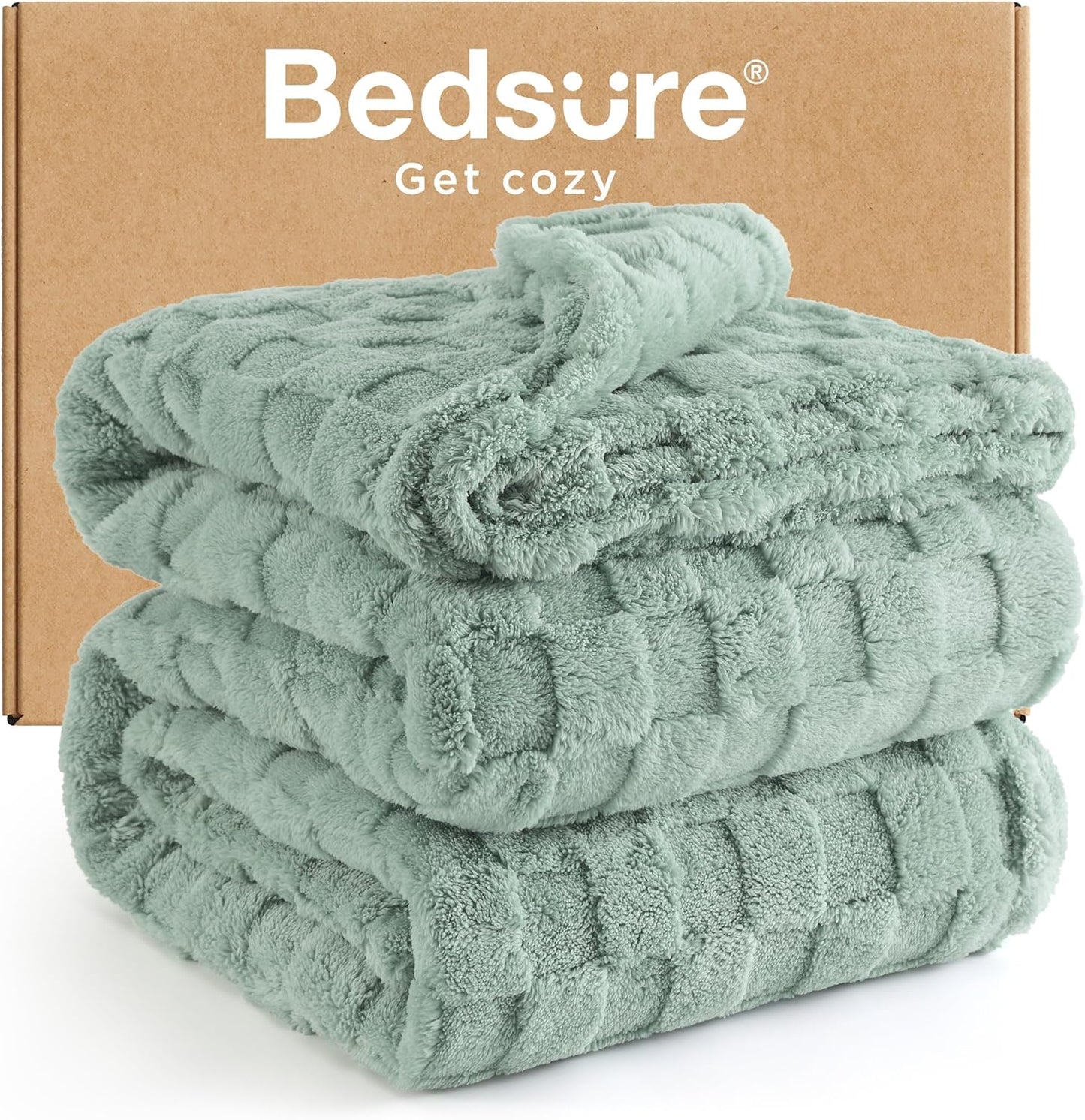 Bedsure GentleSoft California King Blanket for Bed - Super Soft Cozy Blankets for Women Men Girls, Large Fuzzy Fleece Throw for Bedroom Decor, Sage Green, 102x96 Inches