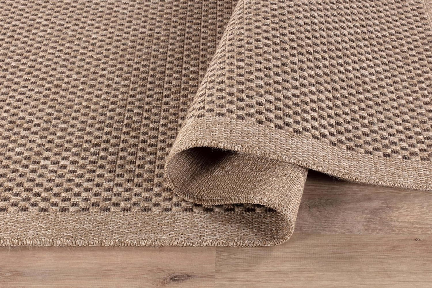 CAMILSON Easy Jute Rug 5x7, Indoor Outdoor Natural Color Fiber Area Rugs for Living Room Patio and Kitchen Rug, Sisal Boho Woven Design, Easy-Cleaning, Washable Outside Carpet Alfombras (5 x 7)
