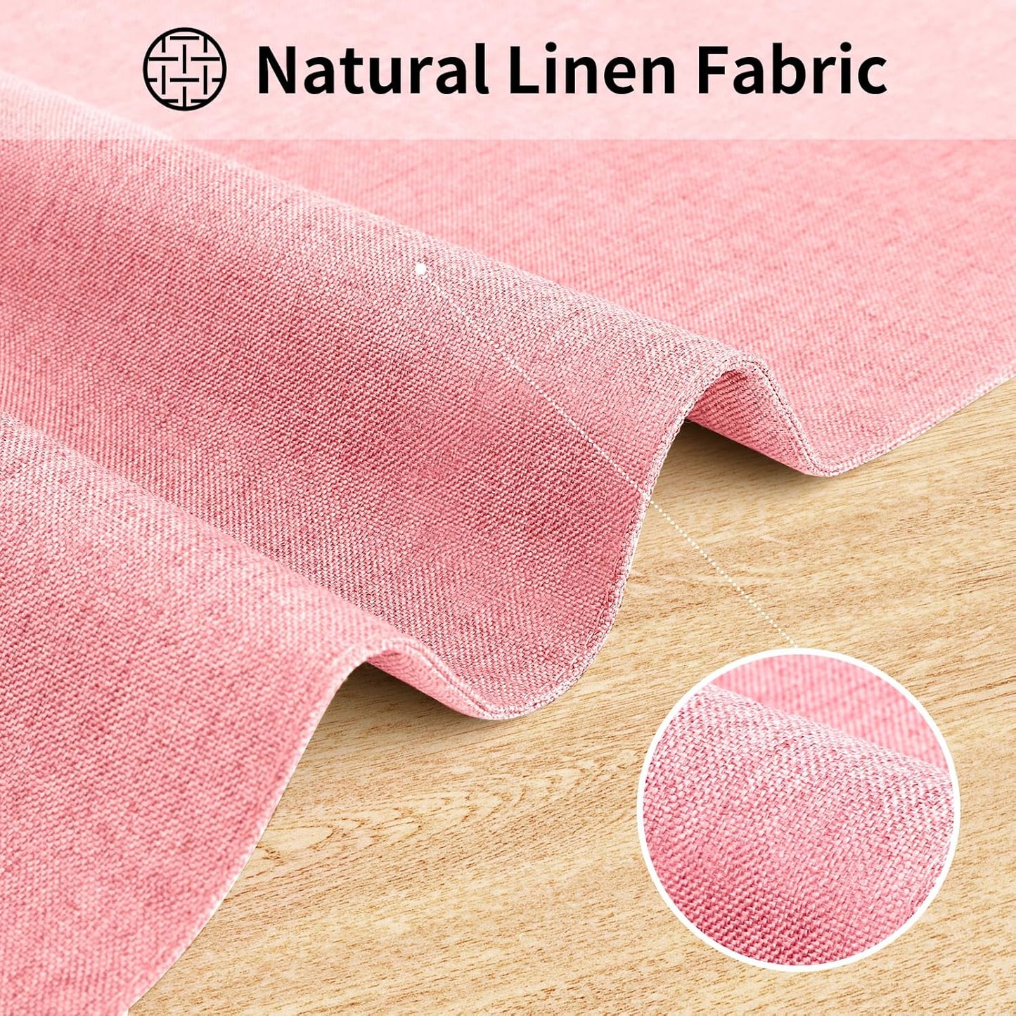 Cloth Placemats, Set of 6 Heat-Resistant Cotton Linen Blend Double Layered Machine Washable Place Mats, Wrinkle Free Thick Fabric Dining Table Mats for Indoors & Outdoors (Baby Pink, 6)