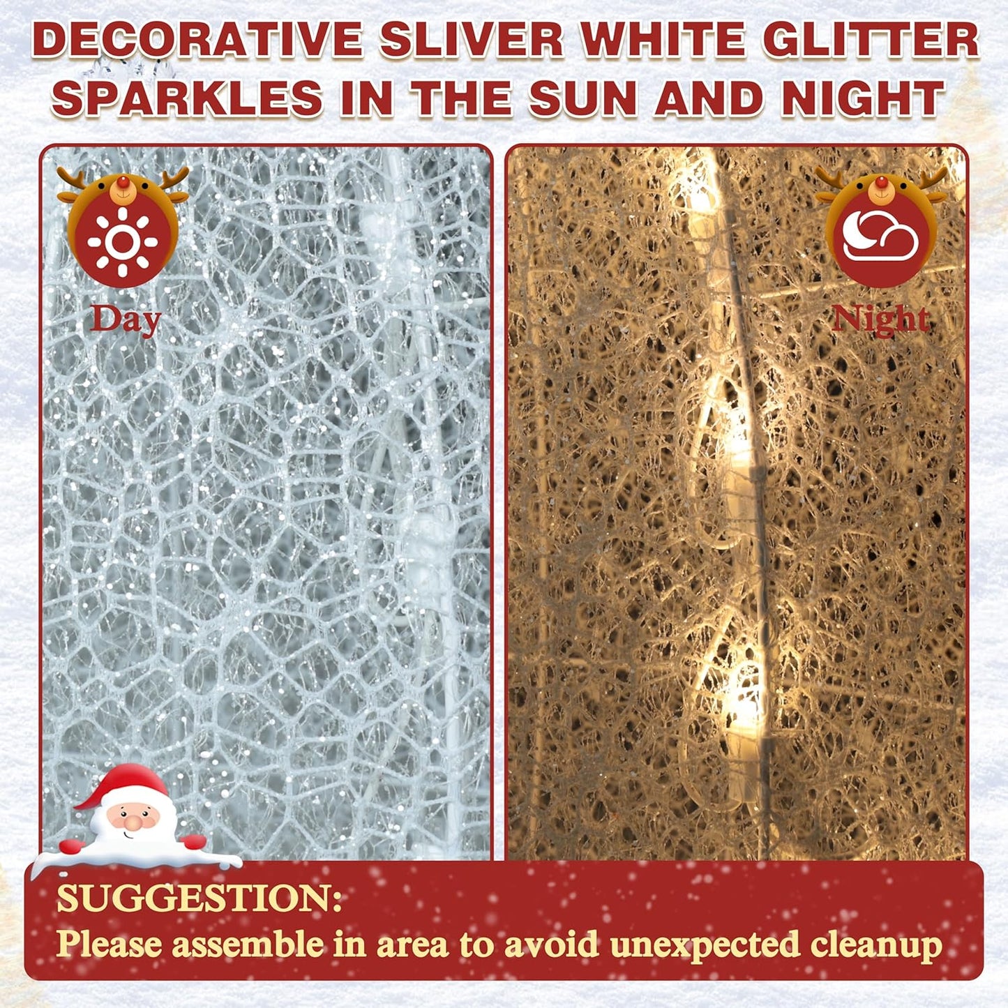 5FT Lighted Snowman with Birds for Christmas Decoration, 3D Pre-Lit Iridescent Snowman Xmas Decor with 90 LED Lights, Glittered Standing Holiday Display for Outdoor, Indoor