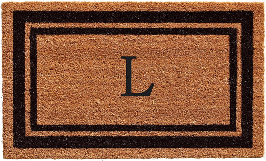 Calloway Mills 152963672L Black Border 36" x 72" Monogram Doormat Letter (L)