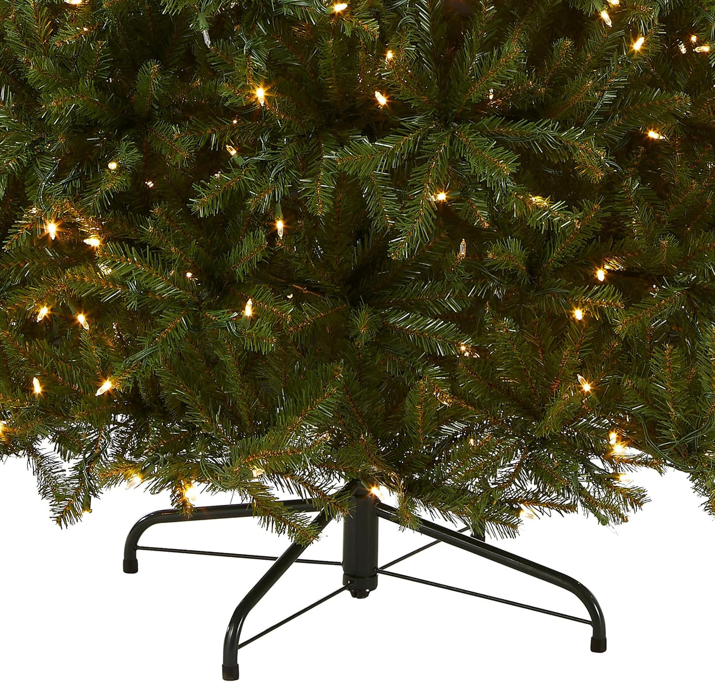 National Tree Company Pre-Lit Artificial Full Christmas Tree, Green, Dunhill Fir, Dual Color LED Lights, Includes PowerConnect and Stand, 7.5 Feet