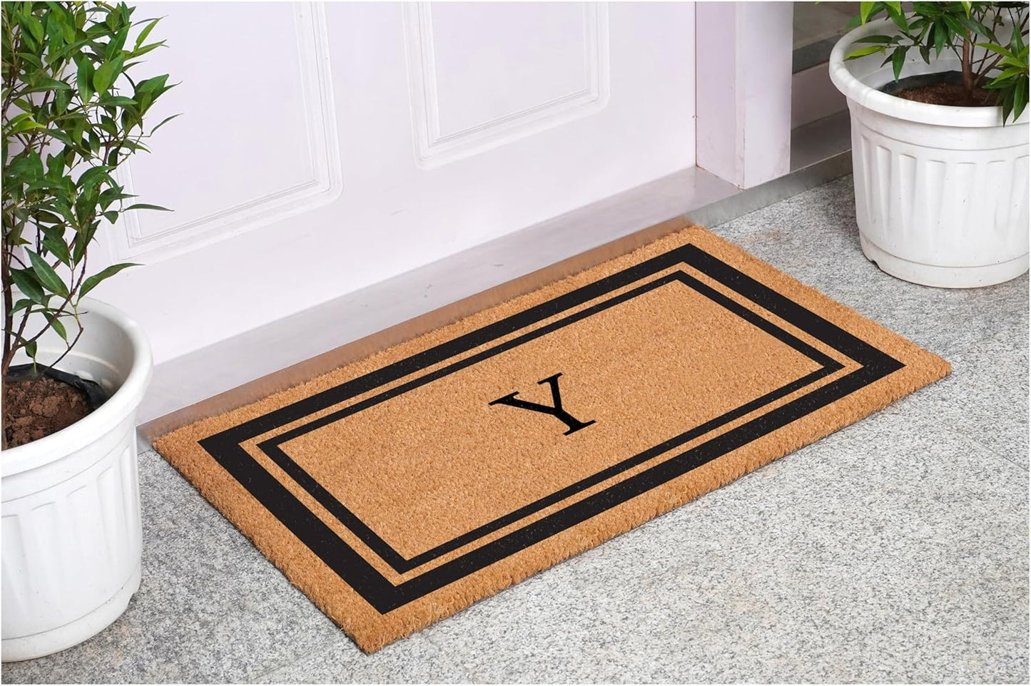Calloway Mills 152963048Y Black Border 30" x 48" Monogram Doormat Letter (Y)