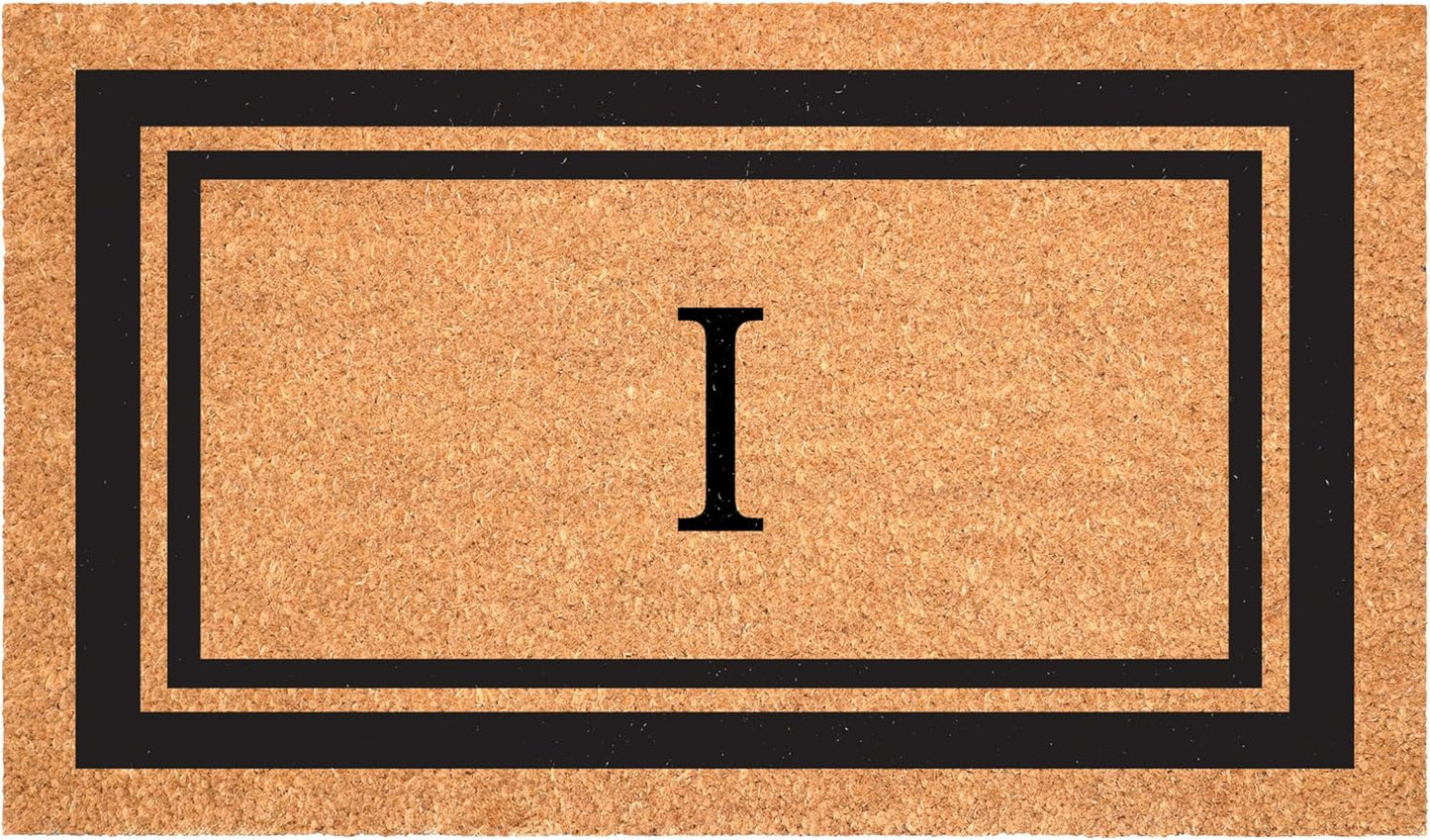 Calloway Mills 152963048I Black Border 30" x 48" Monogram Doormat Letter (I)