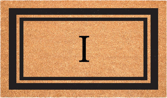 Calloway Mills 152962436I Black Border 24" x 36" Monogram Doormat, (Letter I)