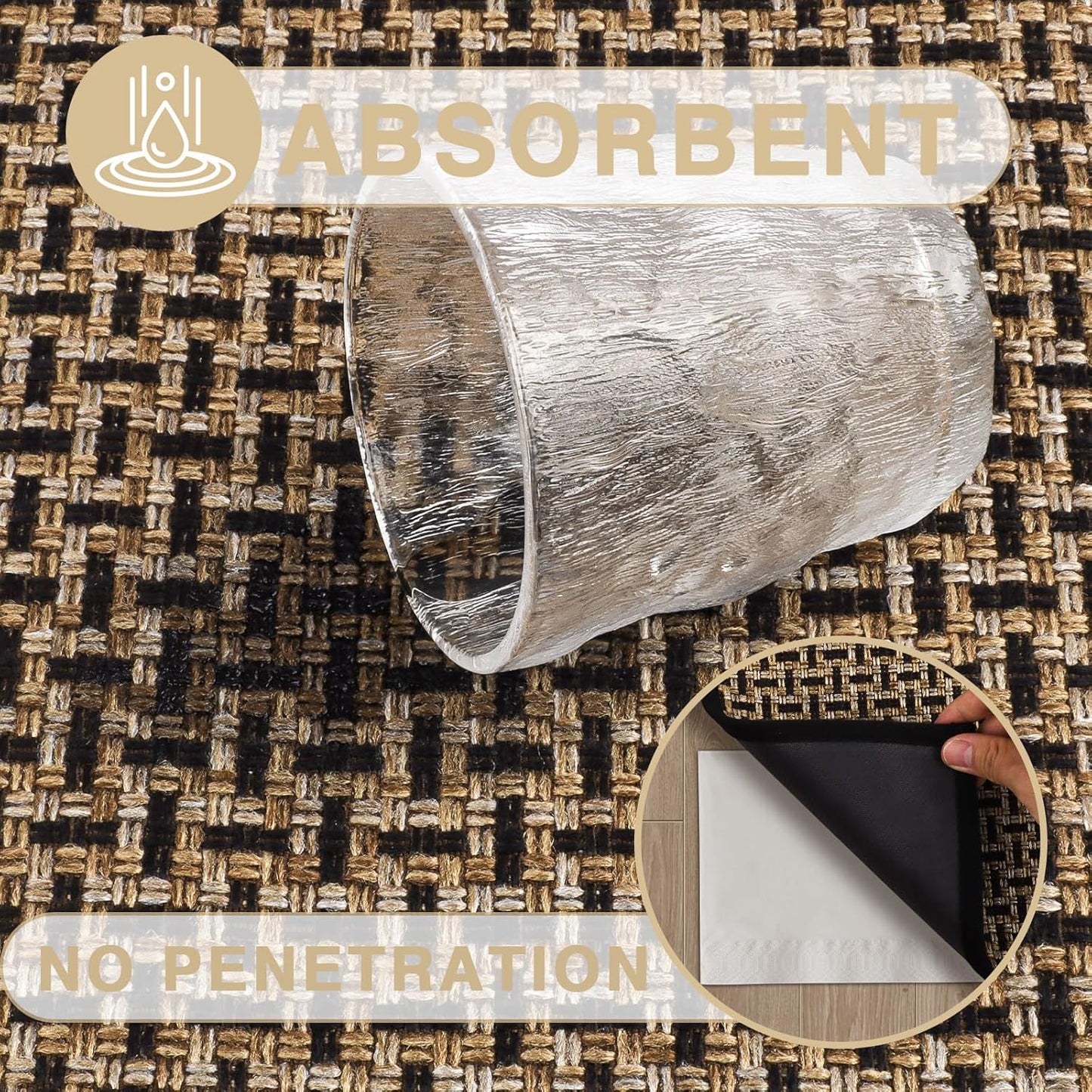 LEKEEPGO Door Mat Indoor Entrance 17"x29", Absorbent Indoor Door Mat, Non Slip Rubber Backing Inside Door Mats, Washable Floor Mat, Low-Profile Doormat for Front Door, Entryway, Entrance, Black