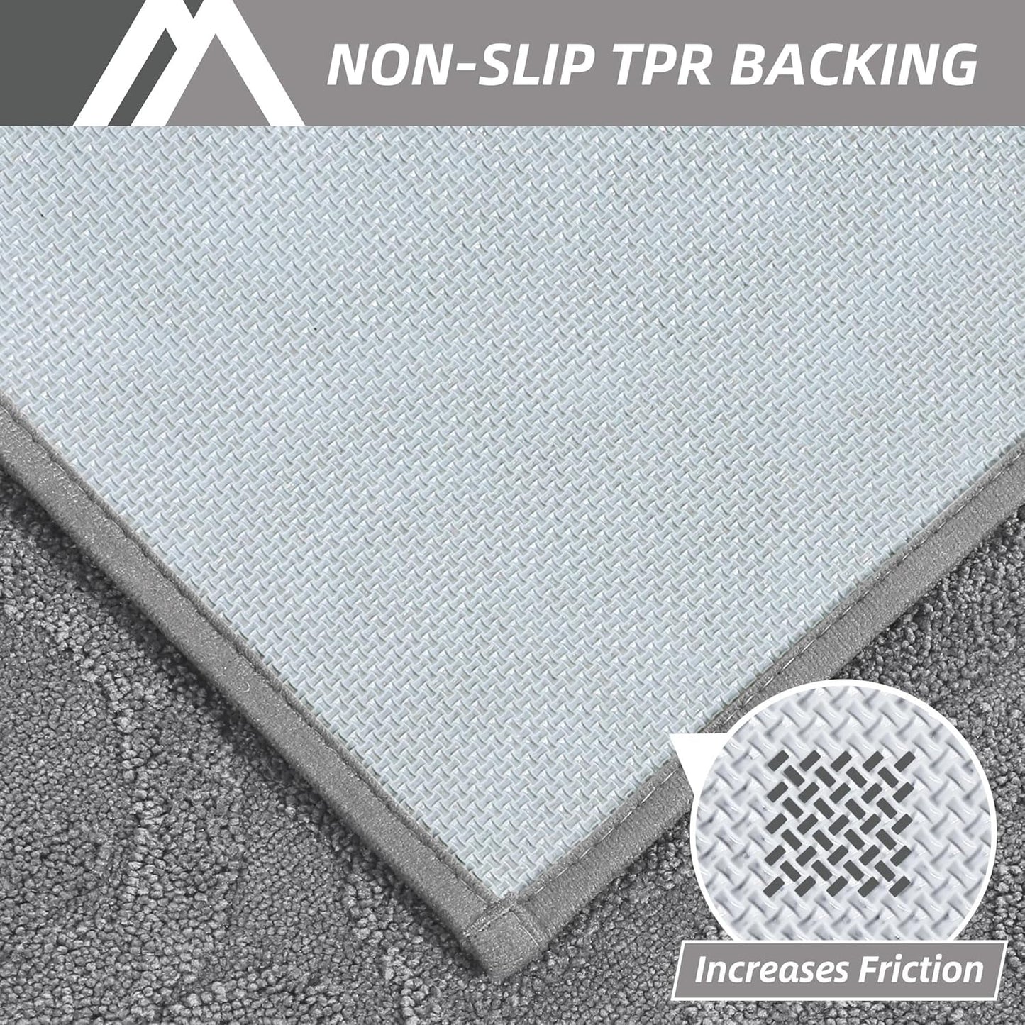 COSY HOMEER-Door-Mat-Non-Slip-Entryway-Rug 32”x48” Absorbent Welcome Mats Washable Dirt Trapper Door Mat Entrance Floor Mats for Front Back Doormats and Wet Shoes,Grey