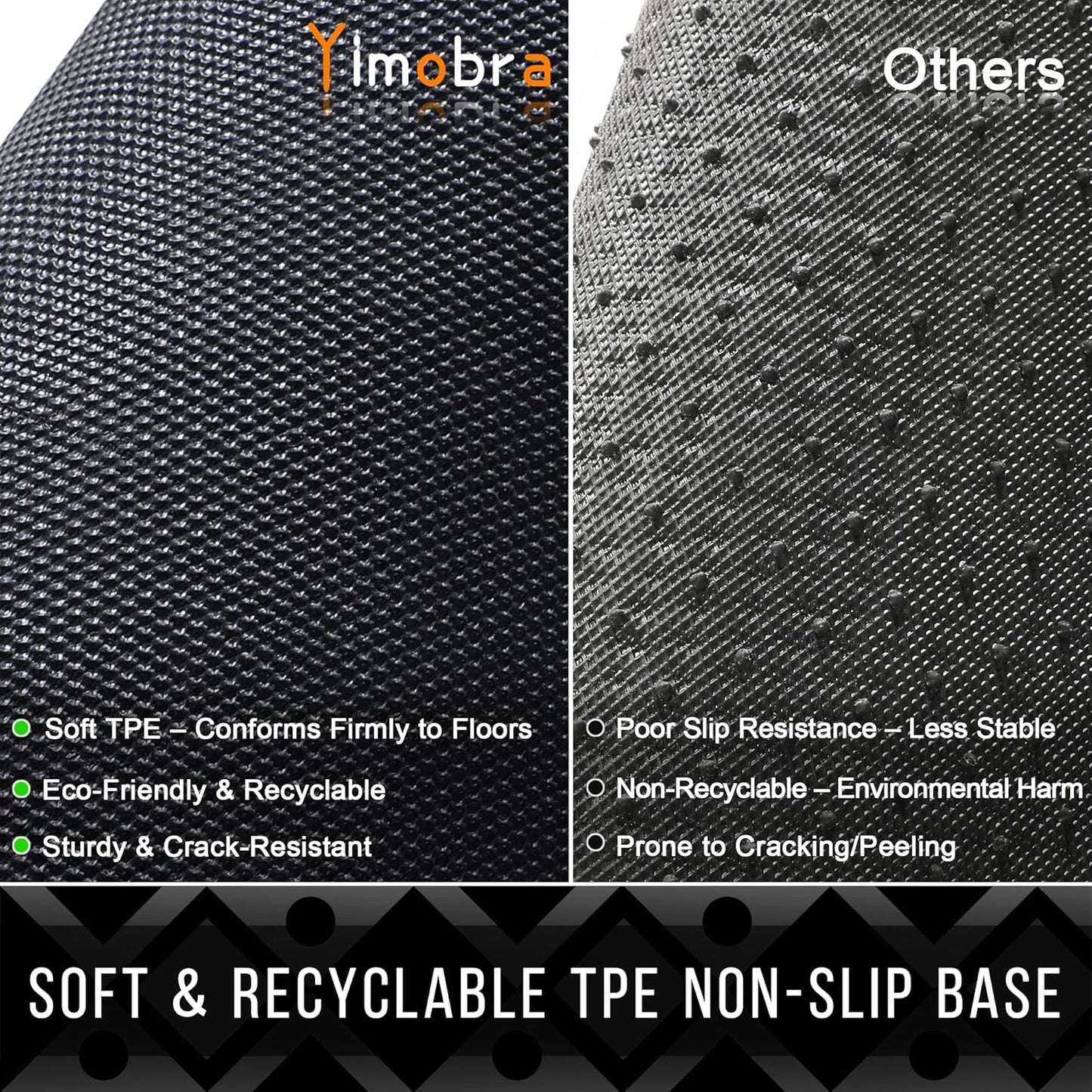 Yimobra Front Door Mat Outdoor Indoor 47x32, All-Season, All-Weather, Heavy Duty Welcome Door Mats Outside Entrance, Non Slip Porch Patio Entrance Mat, Black