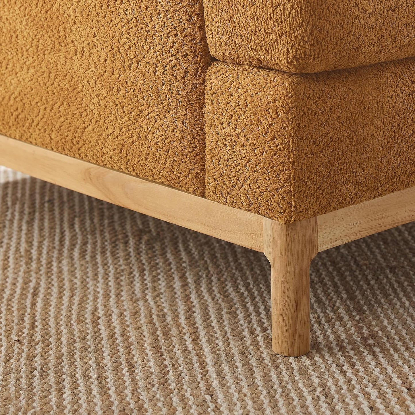 Oversized Accent Chair, Mid Century Modern Upholstered Armchair for Living Room, Comfy Chair for Bedroom Reading Chair, Single Sofa for Small Space with Rubberwood Base