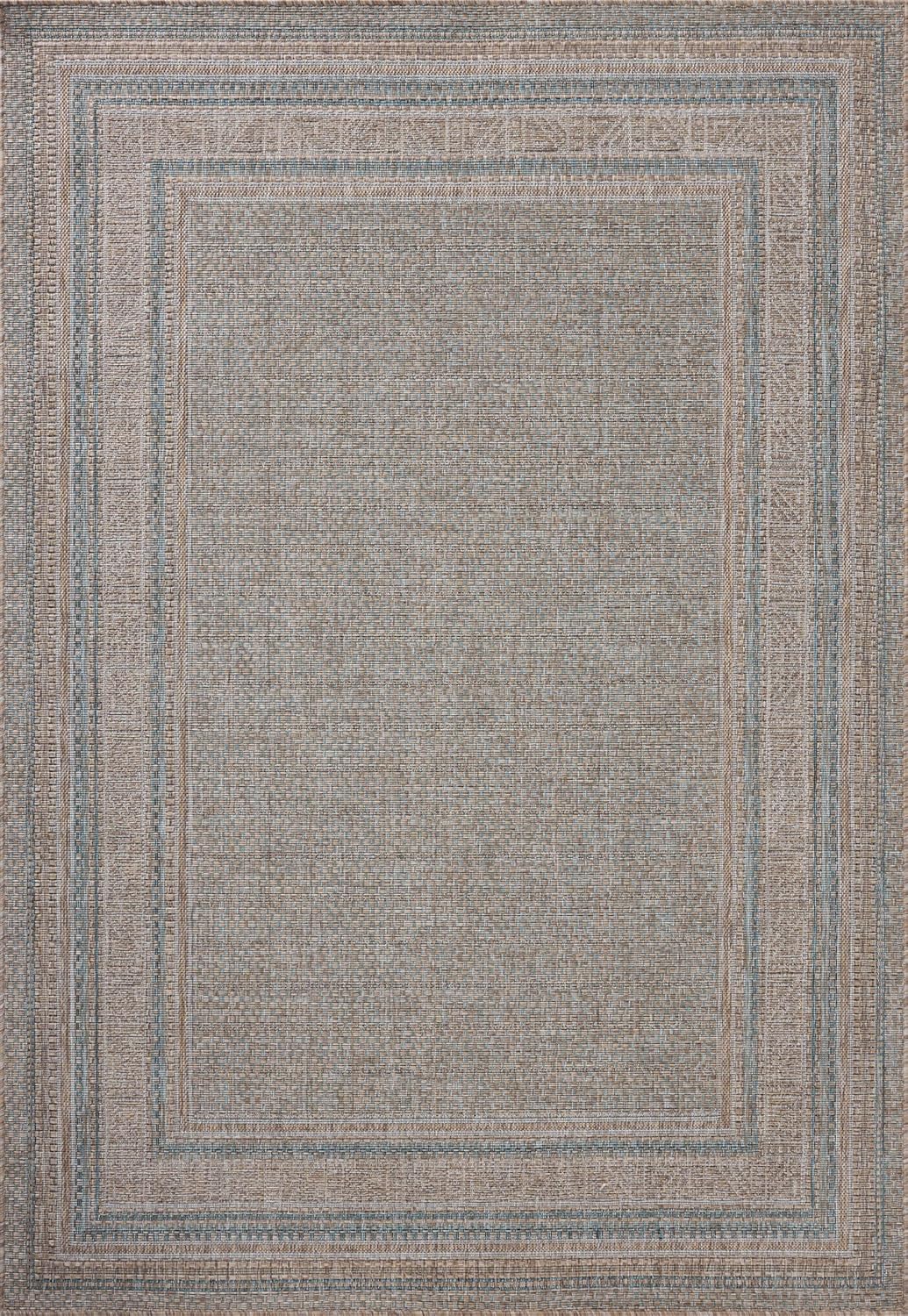 Loloi Amber Lewis Topanga Collection TOP-05 Natural/Teal 7'-10" x 10' Indoor/Outdoor Area Rug