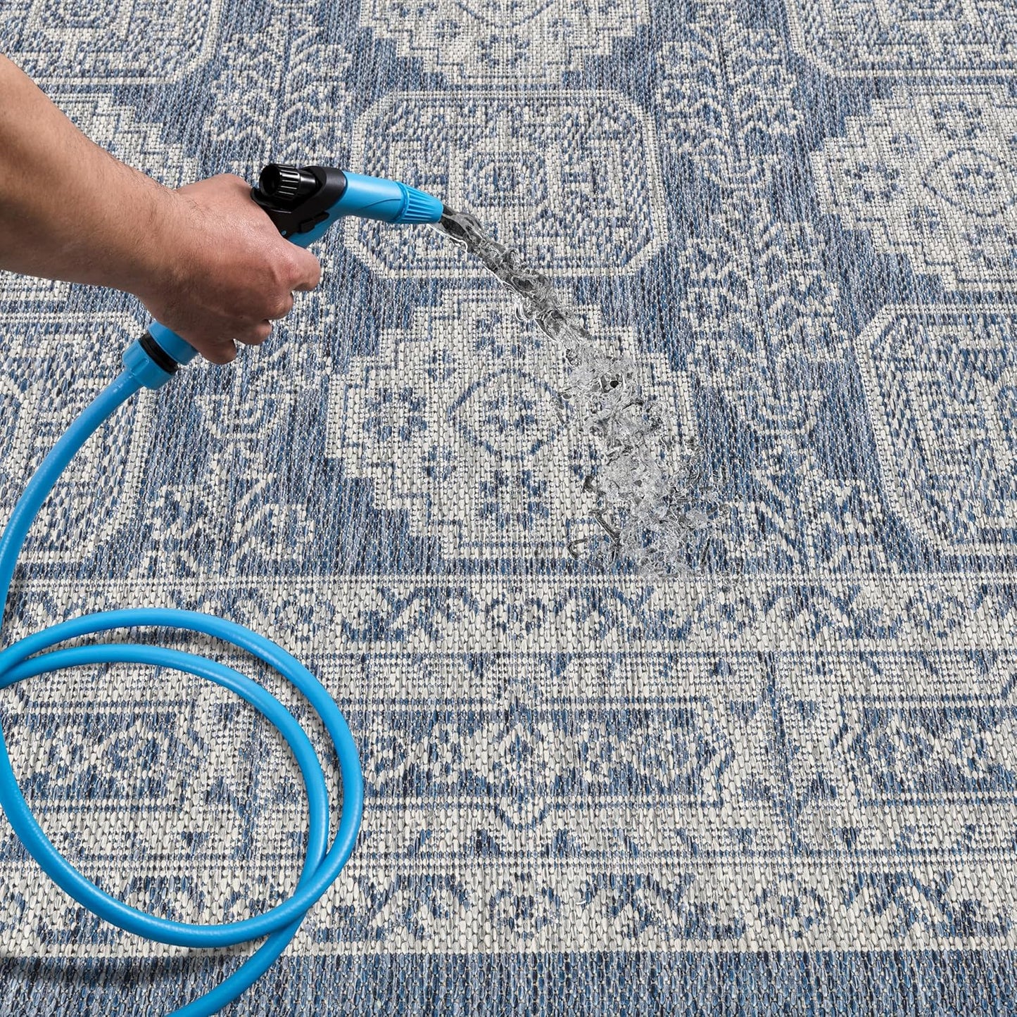 Keen Home Design Terrace Outdoor Throw Rug - 3x5 Washable Indoor/Outdoor Rug for Patio, Kitchen, Balcony, Beach, Garden, Deck and Porch, Size: 3'x5'