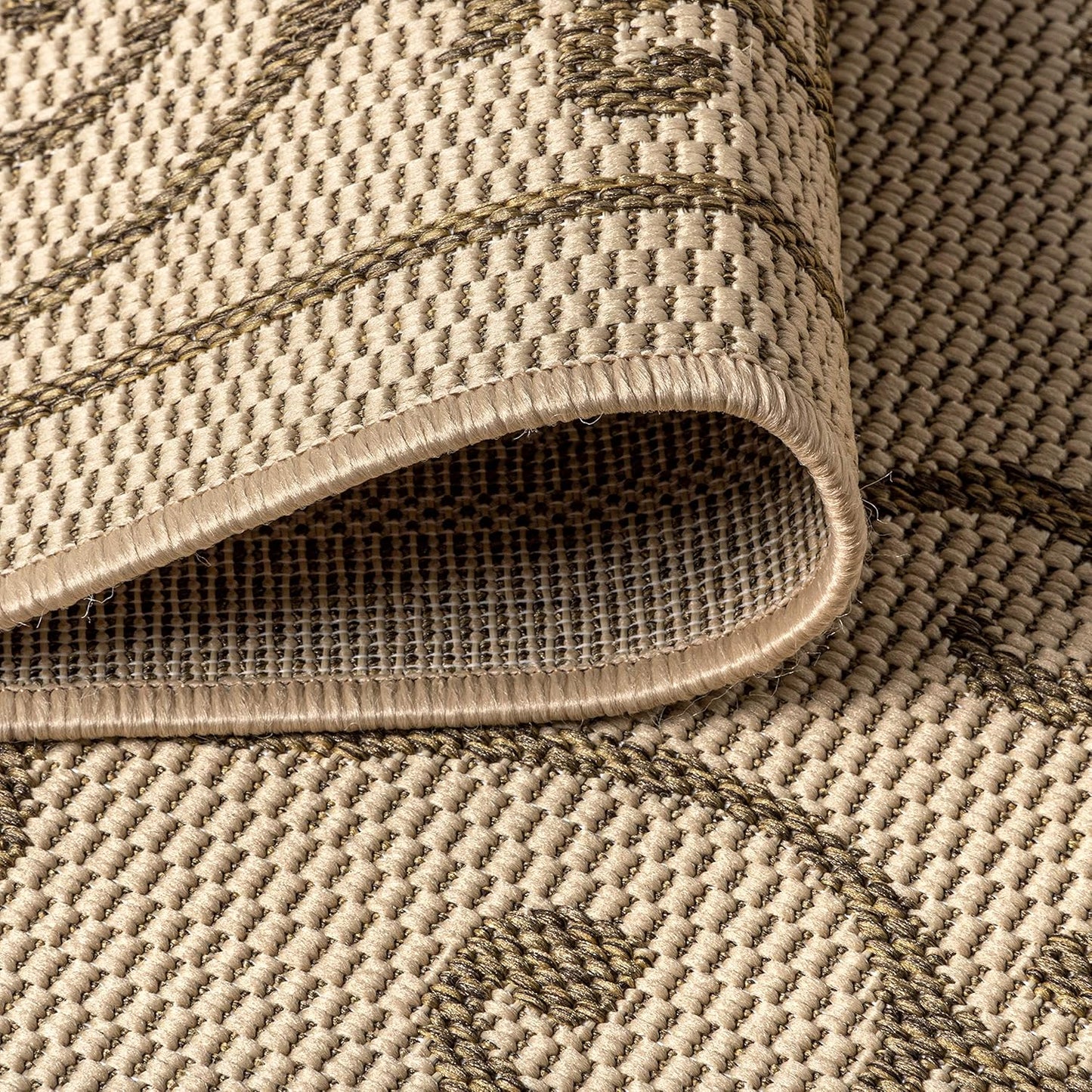 JONATHAN Y Vintage Filigree Indoor Outdoor Square Area Rug 9X9 Beige/Brown, Charleston Textured Weave for Backyard, Patio, Porch, Easy-Cleaning, High Traffic, Pet-Friendly, Non-Shedding (SMB106A-9SQ)