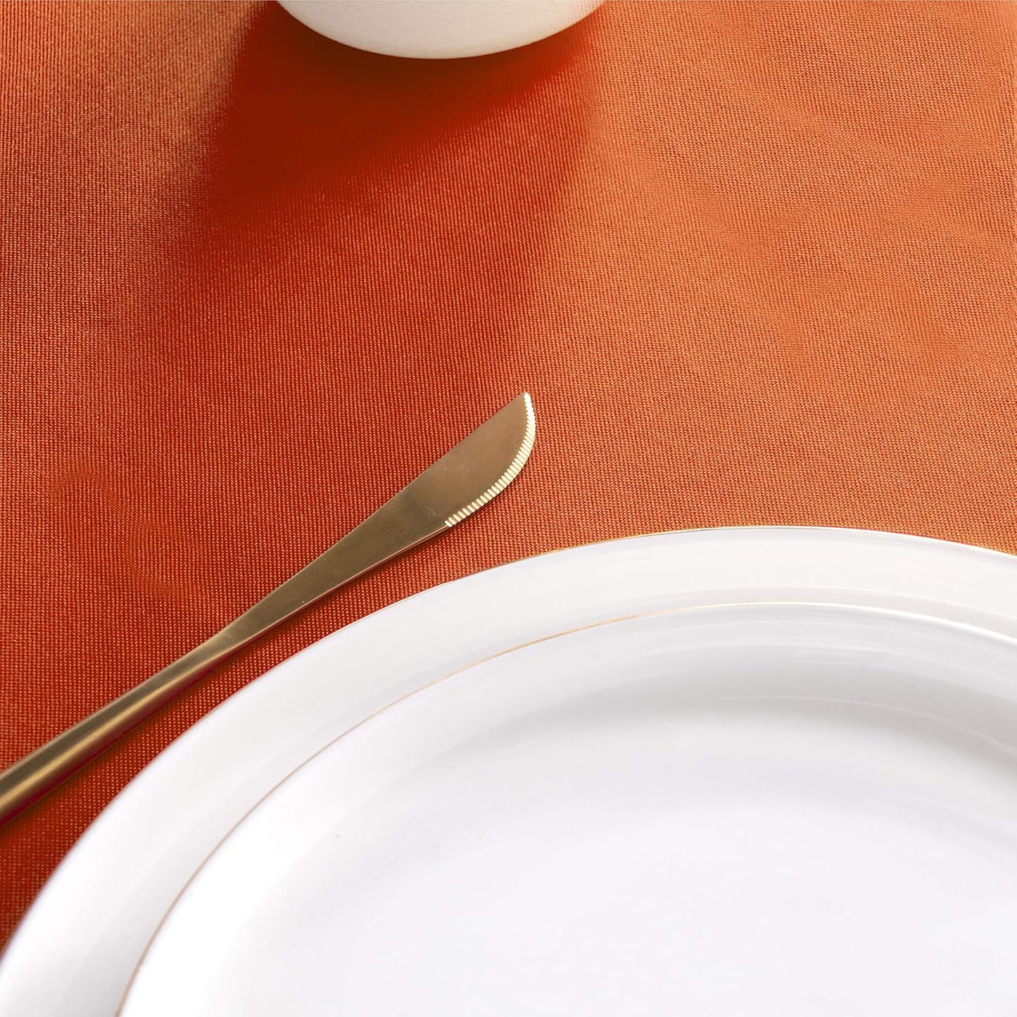 sancua Square Tablecloth - 54 x 54 Inch - Stain and Wrinkle Resistant Washable Polyester Table Cloth, Decorative Fabric Table Cover for Dining Tables, Buffet Parties and Camping, Orange