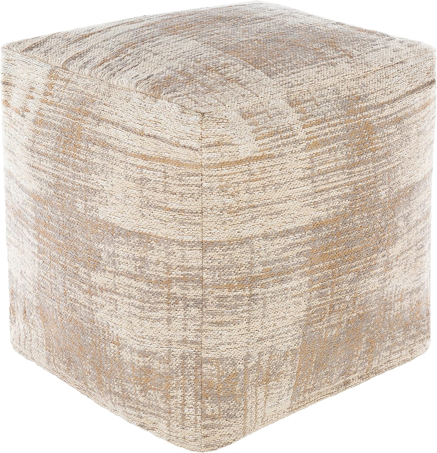 Mark&Day Pouf Ottoman, Puchenstuben Modern Taupe Cube Pouf Foot Rest for Living Room, Bedroom and Boho Home Decor (18"x18"x18")