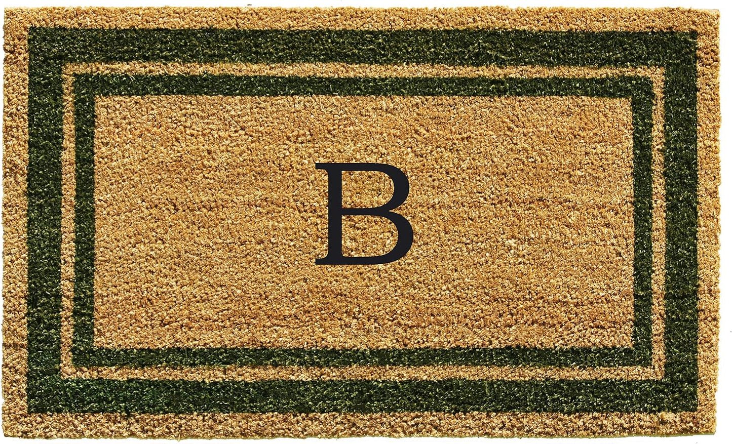 Calloway Mills 153041830B Sage Green Border 18" x 30" Monogram Doormat, (Letter B)