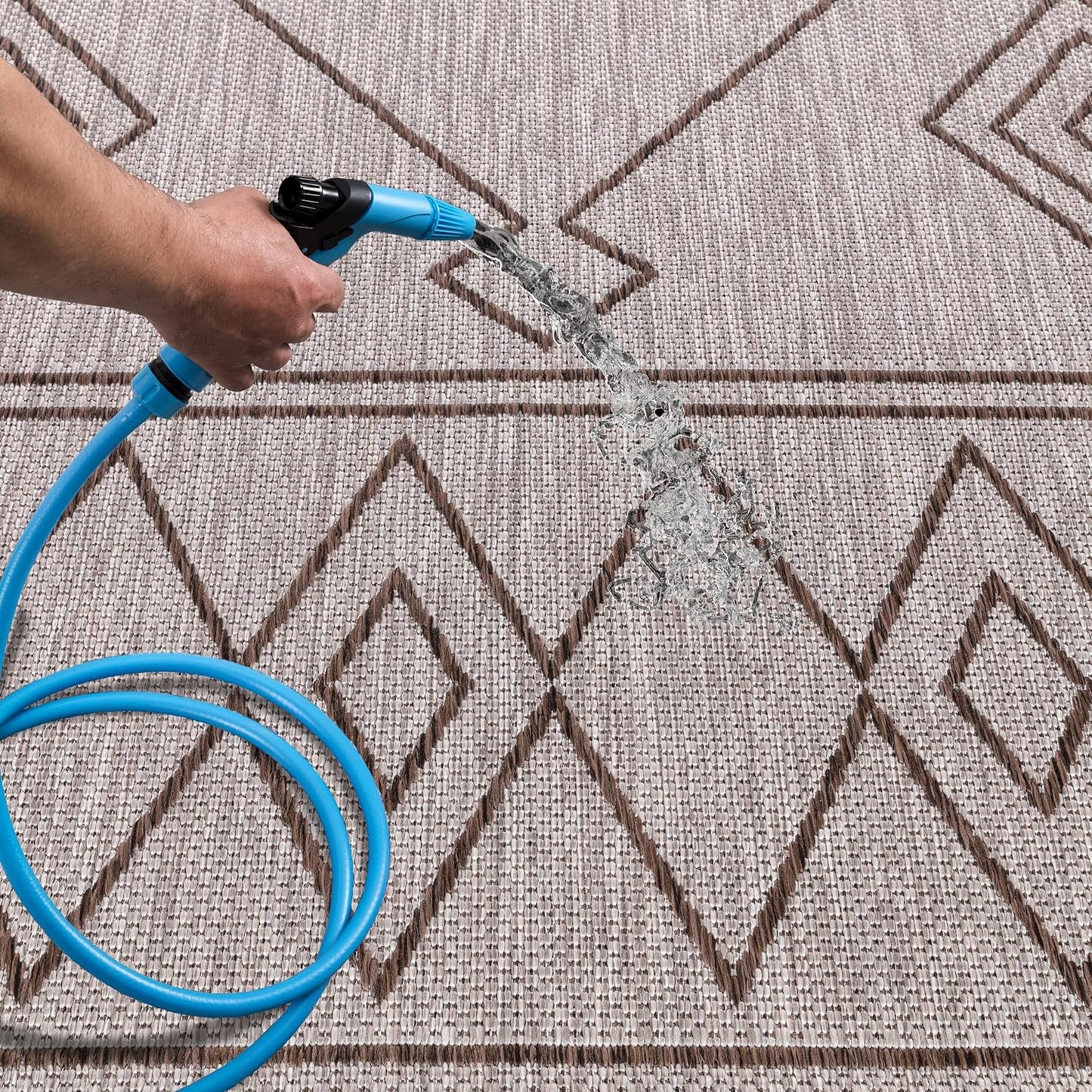 Keen Home Design Terrace Outdoor Throw Rug - 3x5 Washable Indoor/Outdoor Rug for Patio, Kitchen, Balcony, Beach, Garden, Deck and Porch, Size: 3'x5'